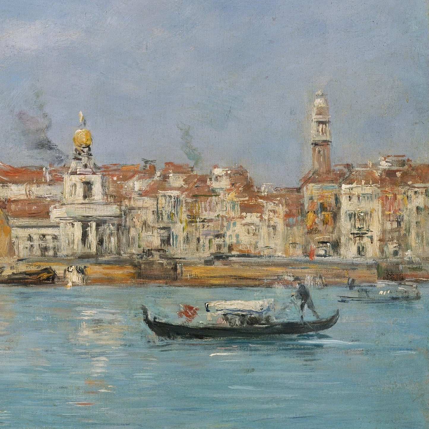 Venice, Santa Maria della Salute by Eugene Boudin, 3d Printed with texture and brush strokes looks like original oil painting