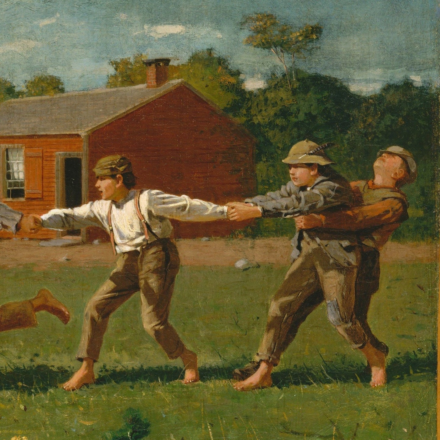 Snap the Whip by Winslow Homer, 3d Printed with texture and brush strokes looks like original oil-painting.