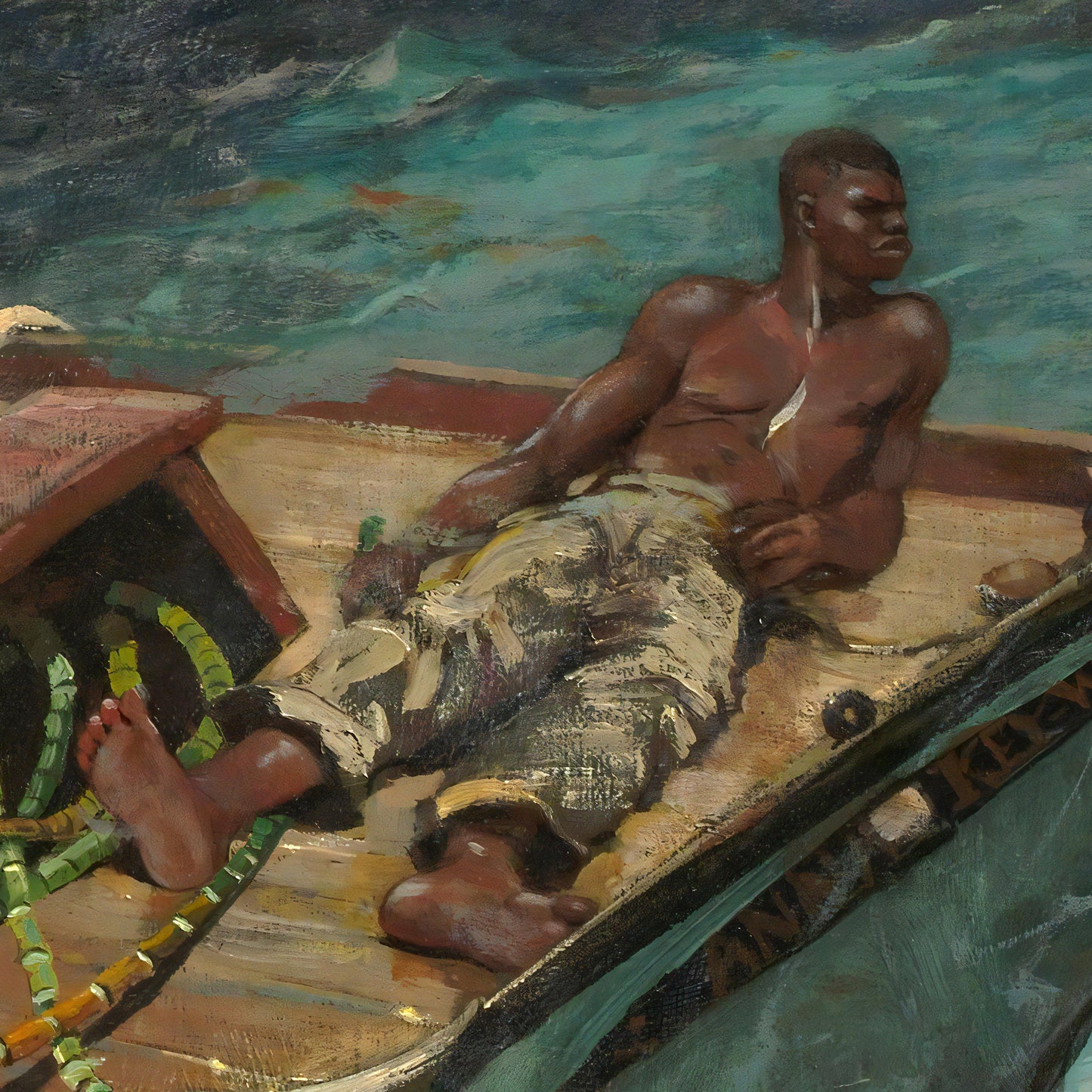 Winslow Homer The Gulf Stream 3D Print: Textured Oil Painting Reproduction
