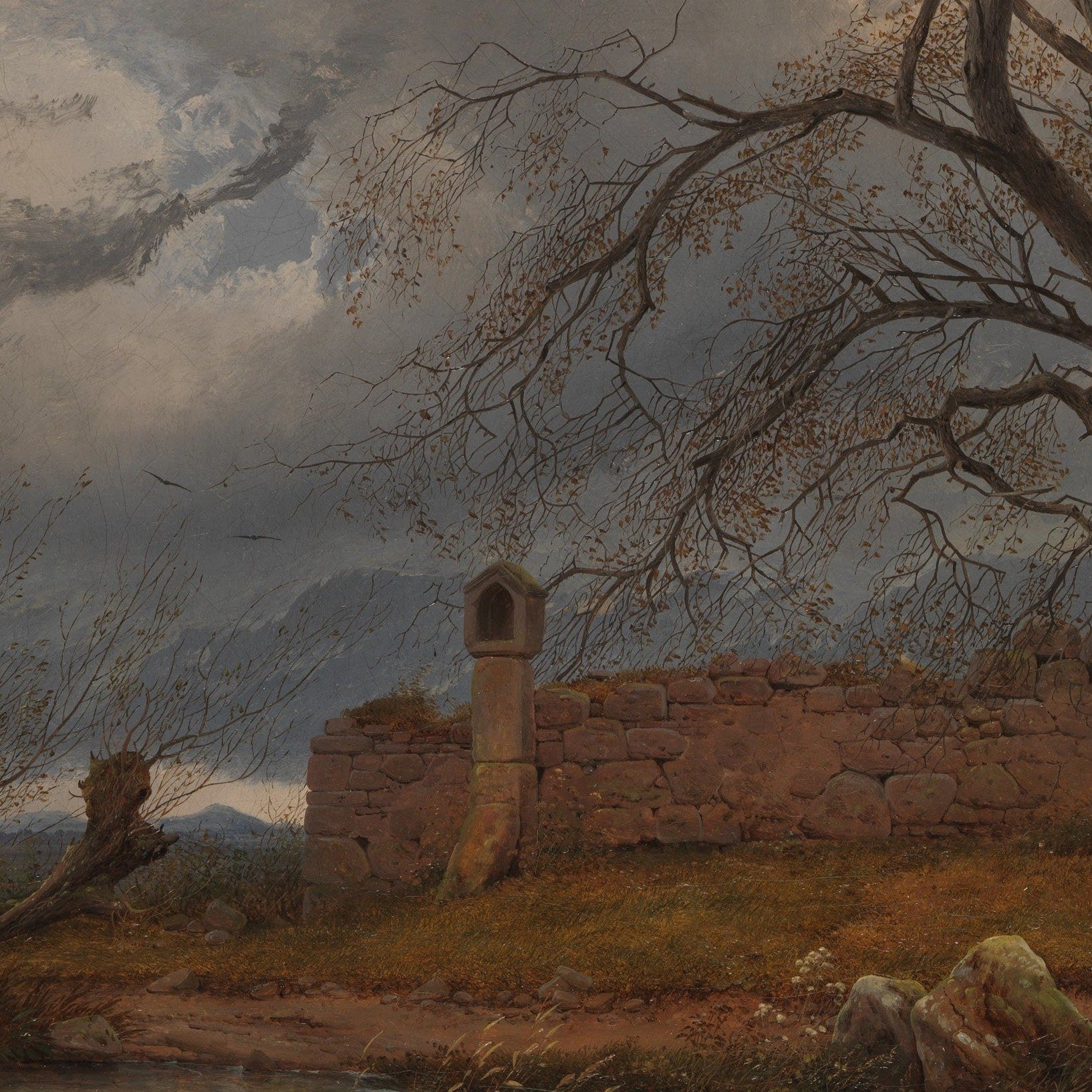 3D Printed 'Wanderer in the Storm' Oil Painting Reproduction