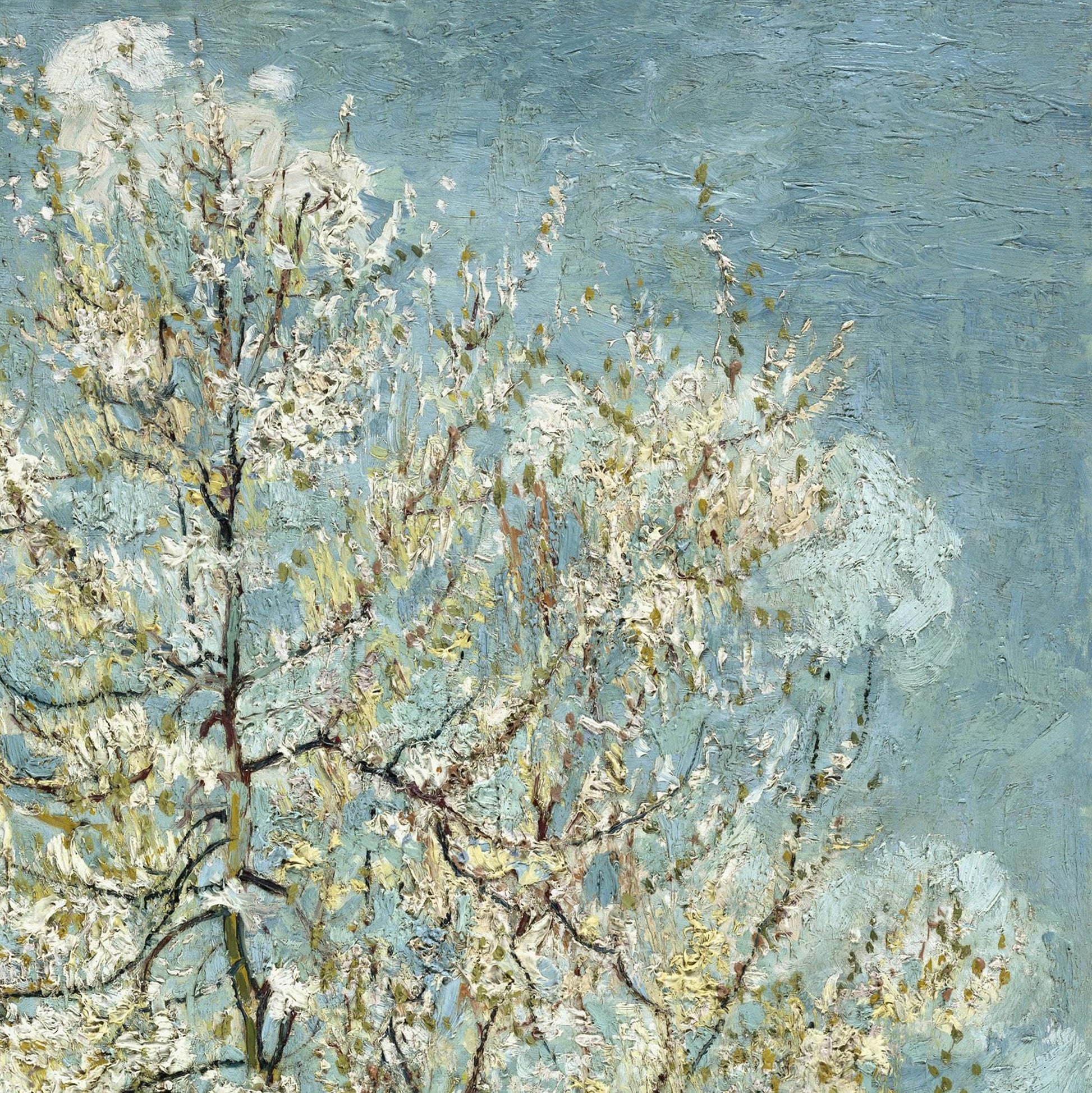 The Pink Peach Tree by Vincent Van Gogh, 3d Printed with texture and brush strokes looks like original oil painting.