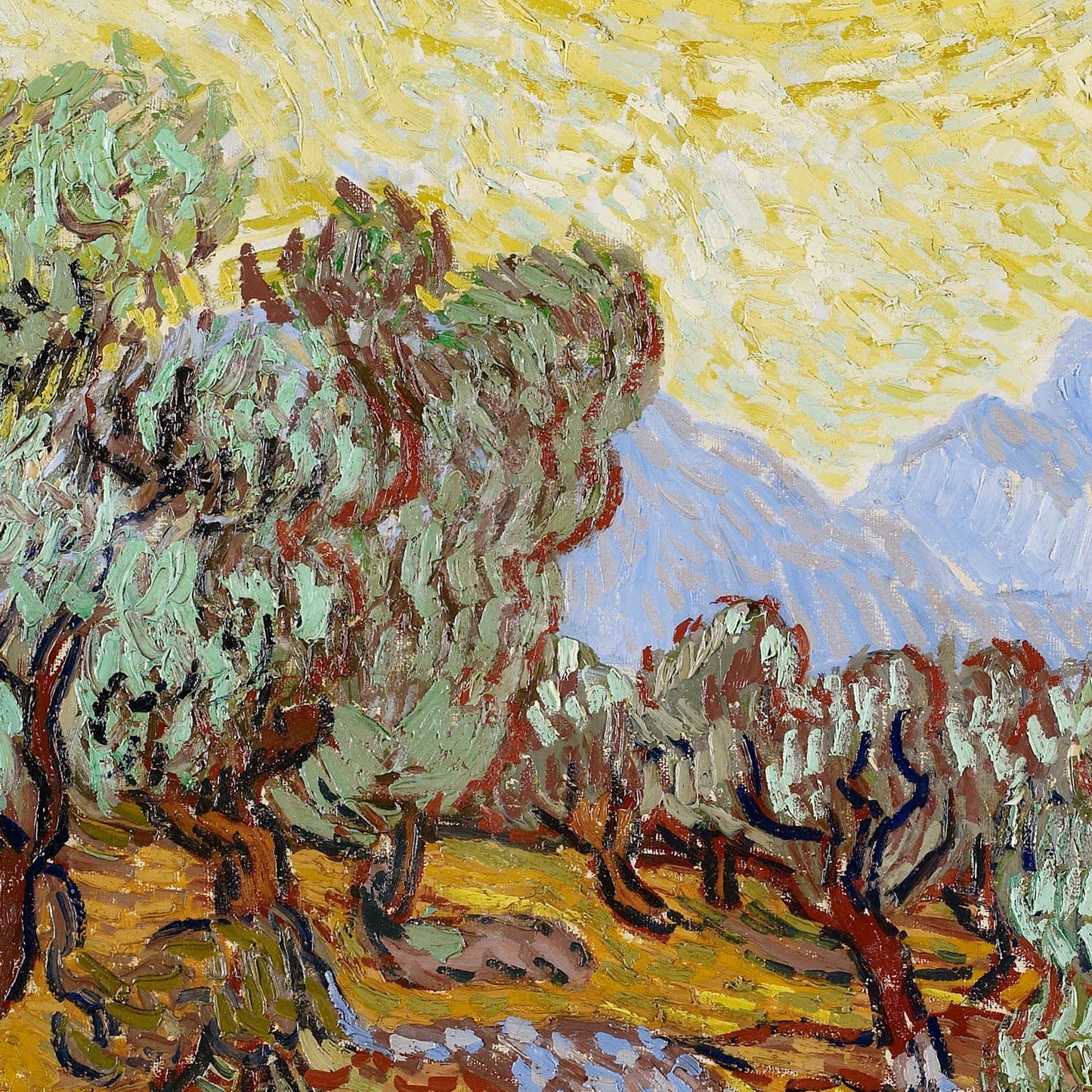 Van Gogh Olive Trees 3D Print: Textured Brushstrokes Reproduction