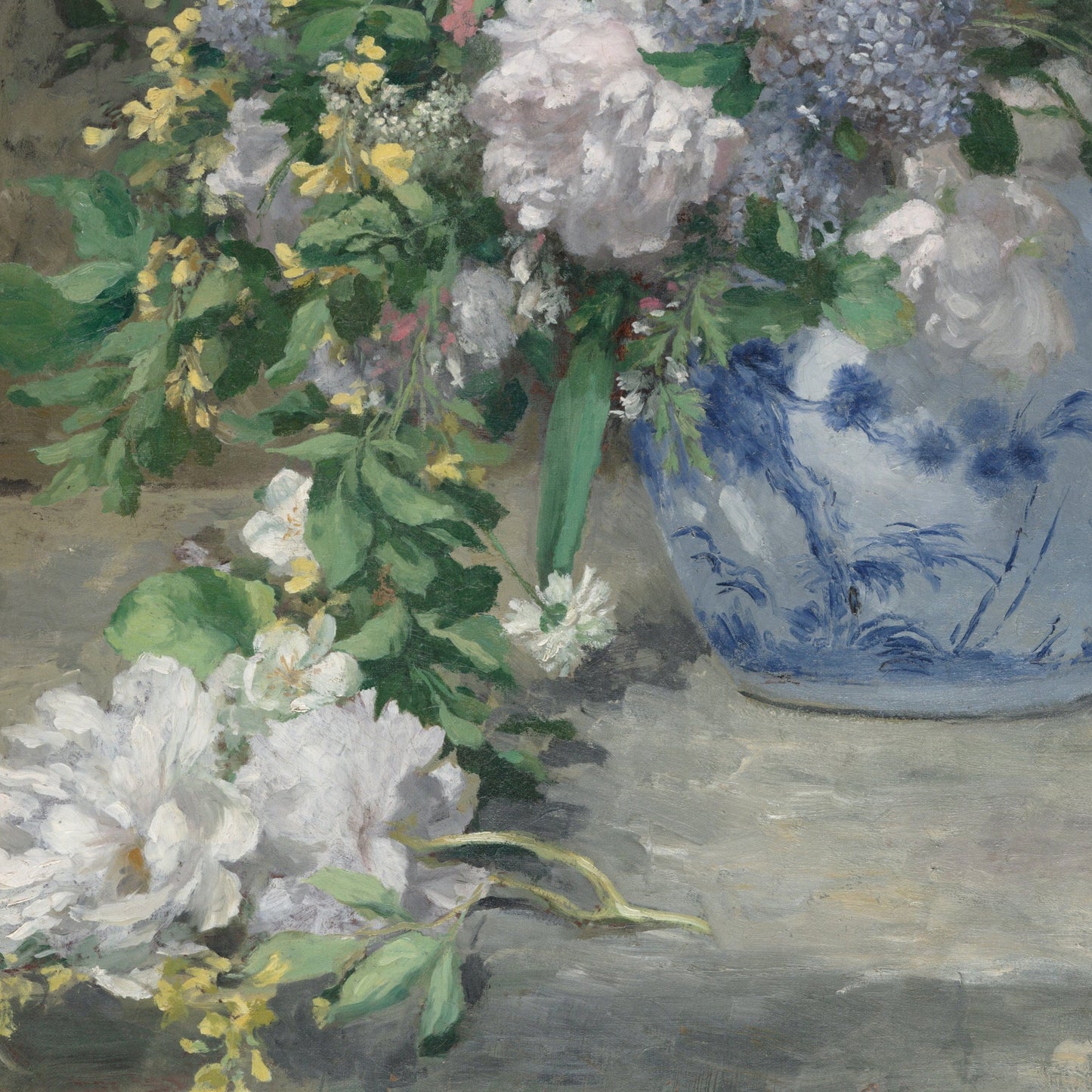 Spring Bouquet by Pierre Auguste Renoir, 3d Printed with texture and brush strokes looks like original oil painting.