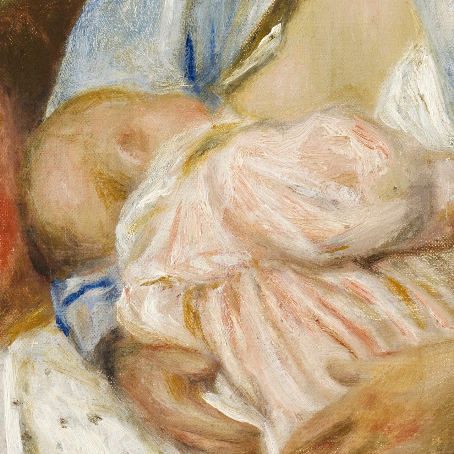 A Woman Nursing a Child by Pierre Auguste Renoir, 3d Printed with texture and brush strokes looks like original oil painting.