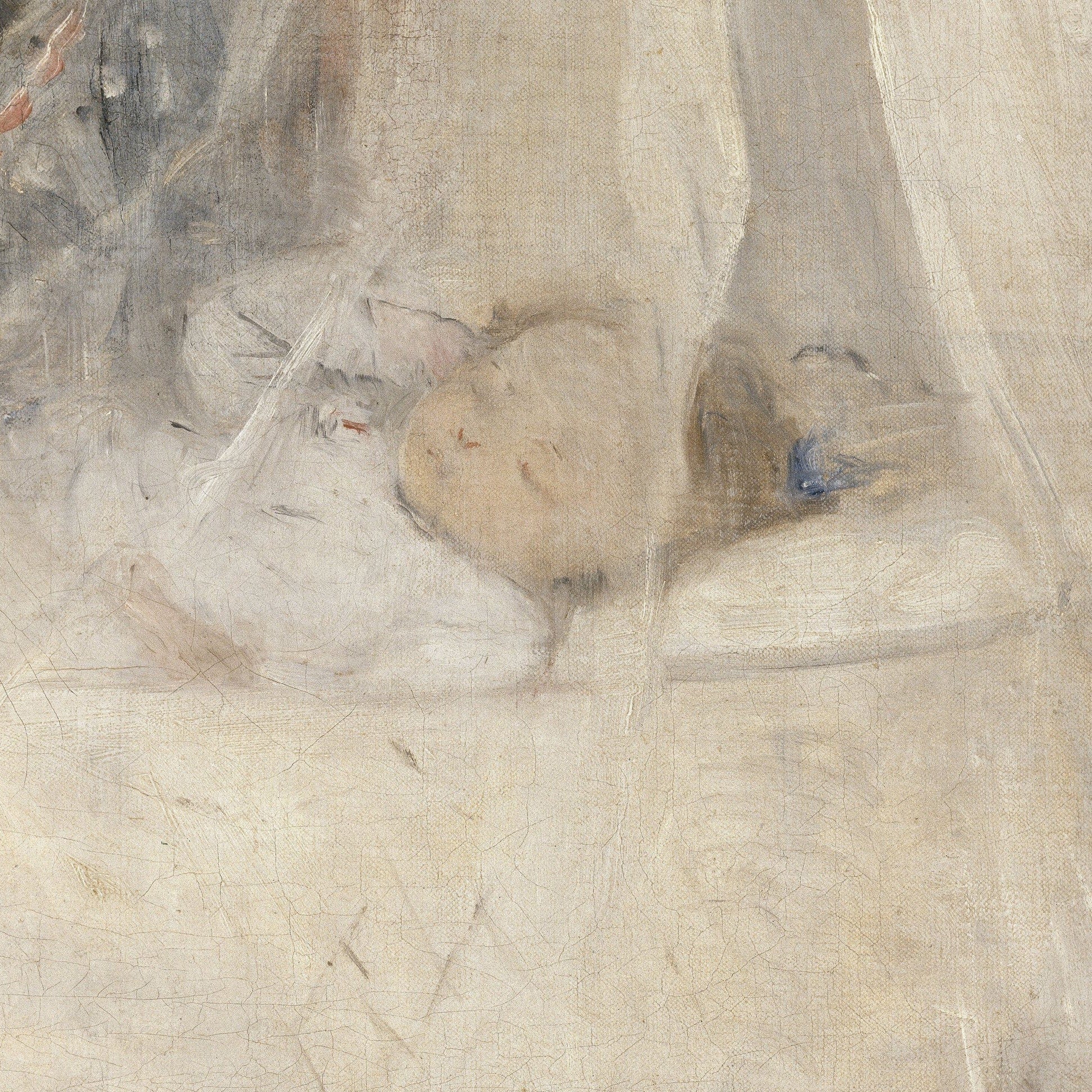 Berthe Morisot 'The Cradle' 3D Print: Textured Oil Painting Replica