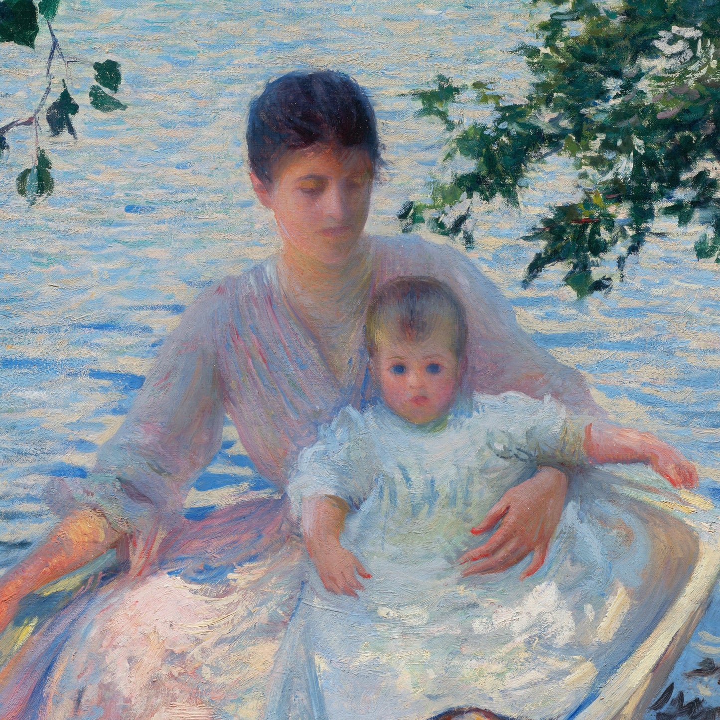 Edmund Tarbell - Mother and Child in a Boat - 3D Textured Print