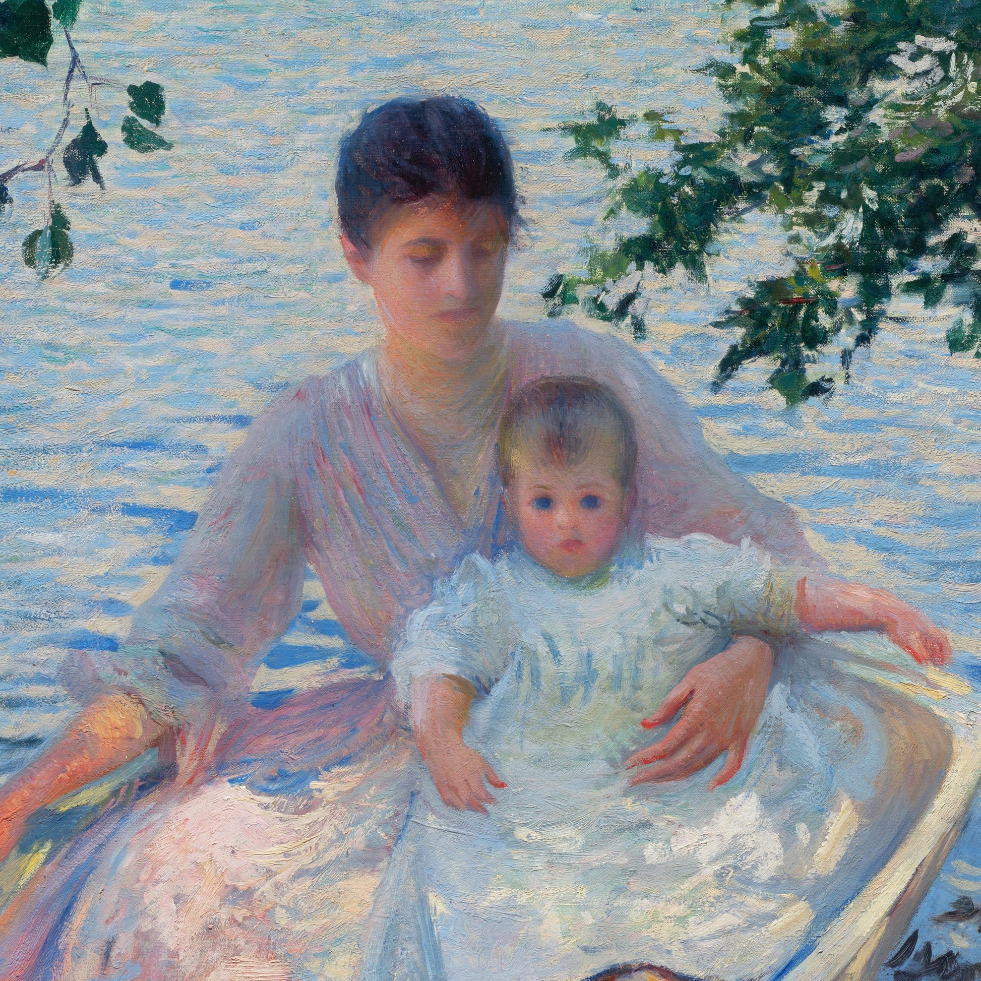 Edmund Tarbell - Mother and Child in a Boat - 3D Textured Print