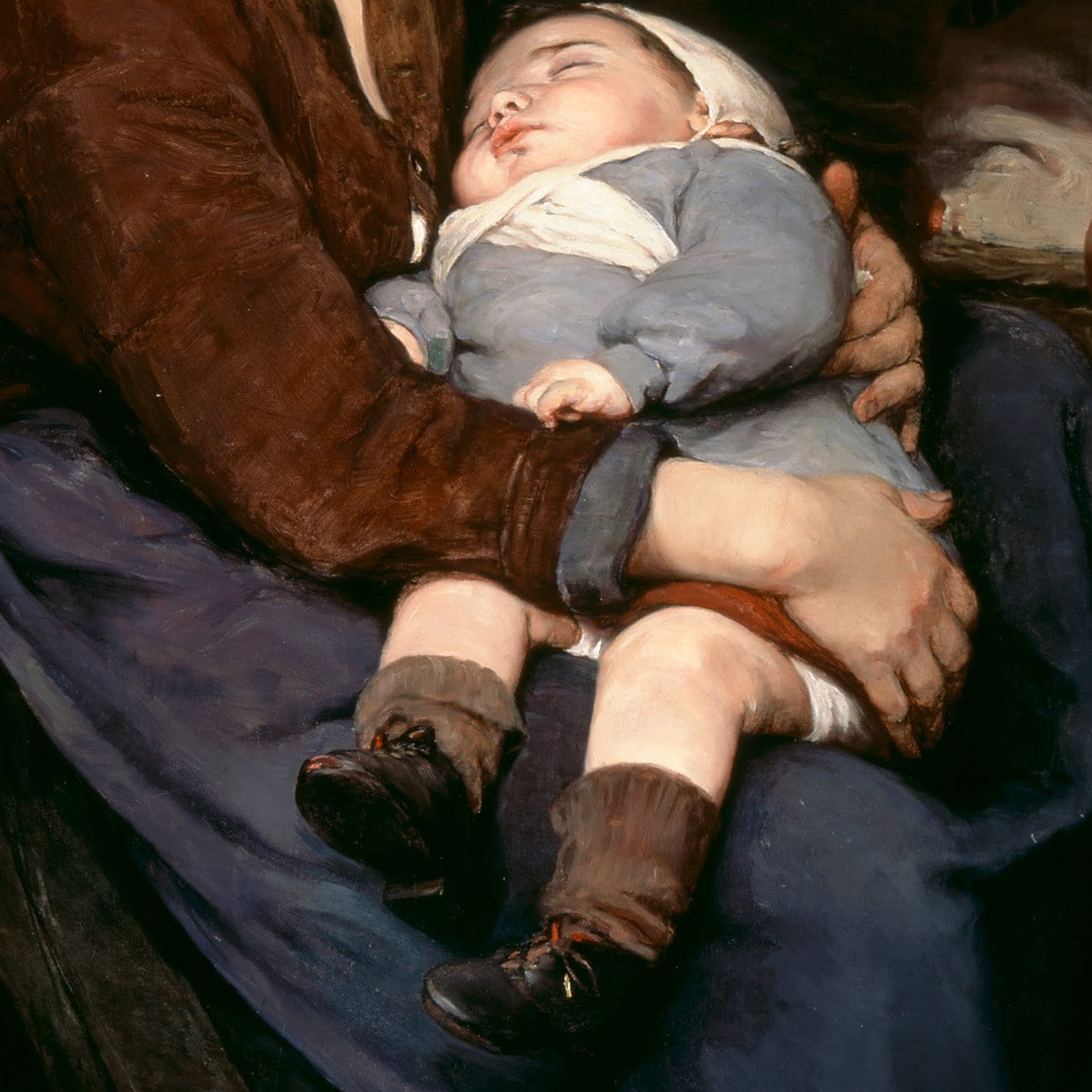 A Mother by Elizabeth Nourse, 3d Printed with texture and brush strokes looks like original oil painting.