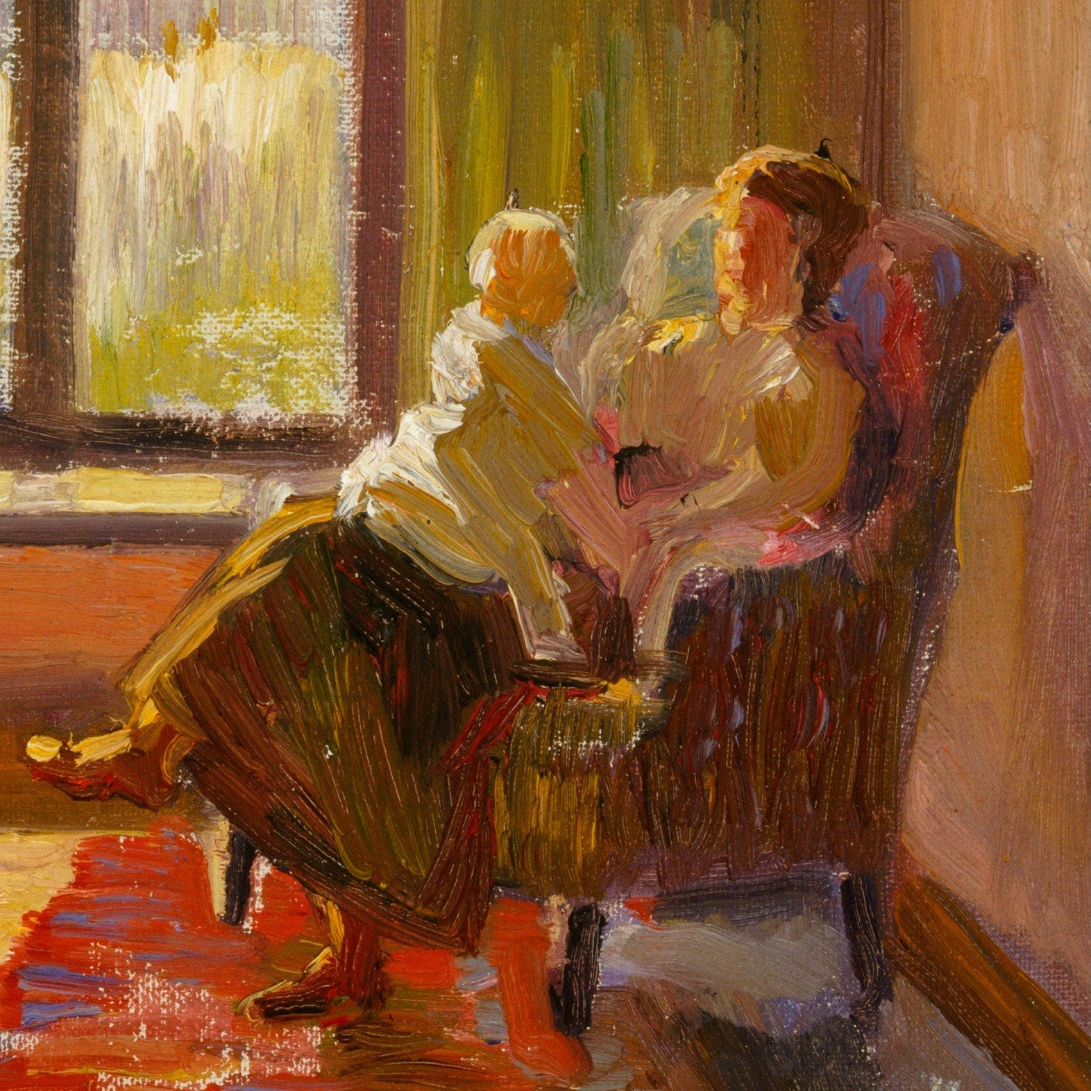 Mother's Day Gift, Interior with Mother and Child by Roy de Maistre, 3d Printed