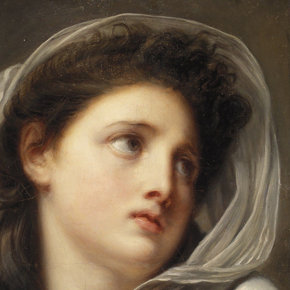 Jean Baptiste Greuze: Head of a Young Woman - 3D Printed Textured Art