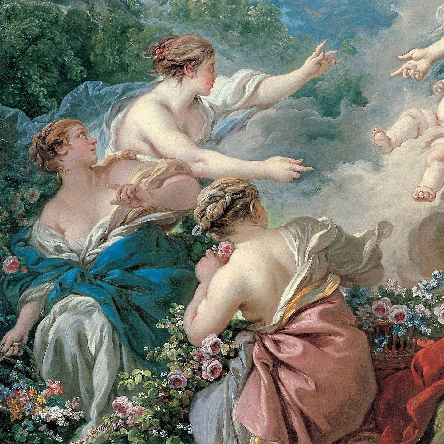 Boreas Abducting Oreithyia Print: François Boucher 3D Textured Art