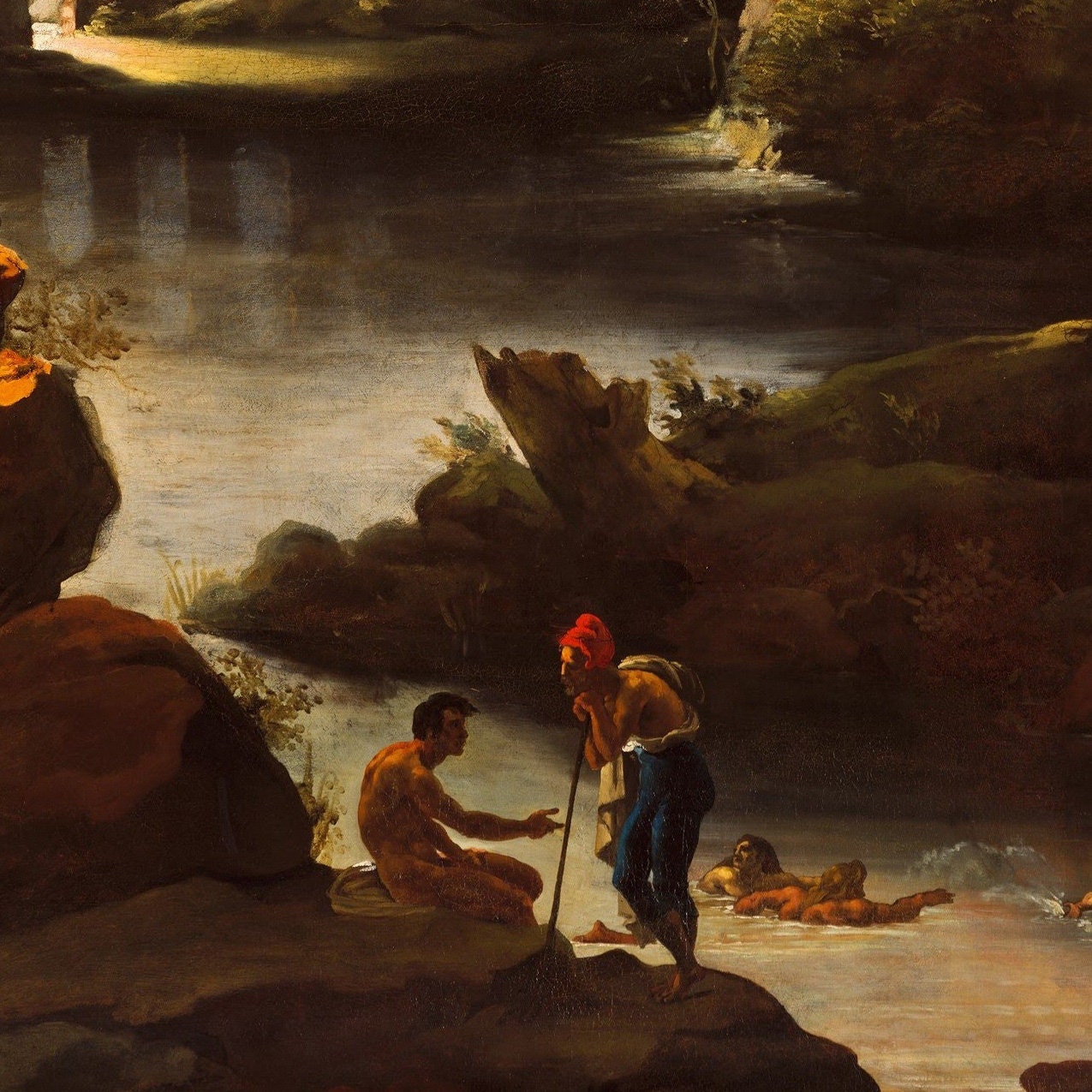 Théodore Géricault Evening Landscape: 3D Textured Art Print