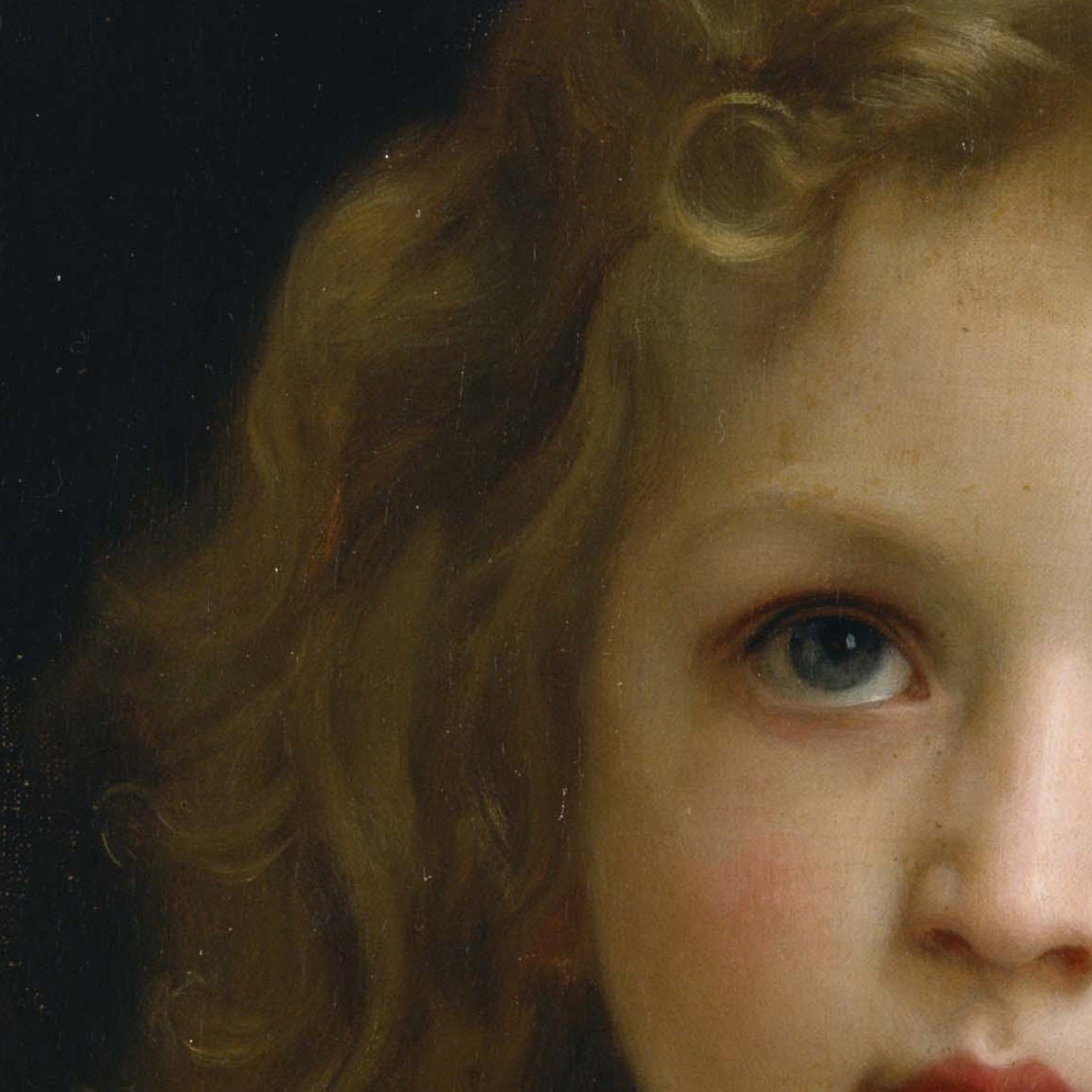 Little Girl by William Adolphe Bouguereau, 3d Printed with texture and brush strokes looks like original oil painting.