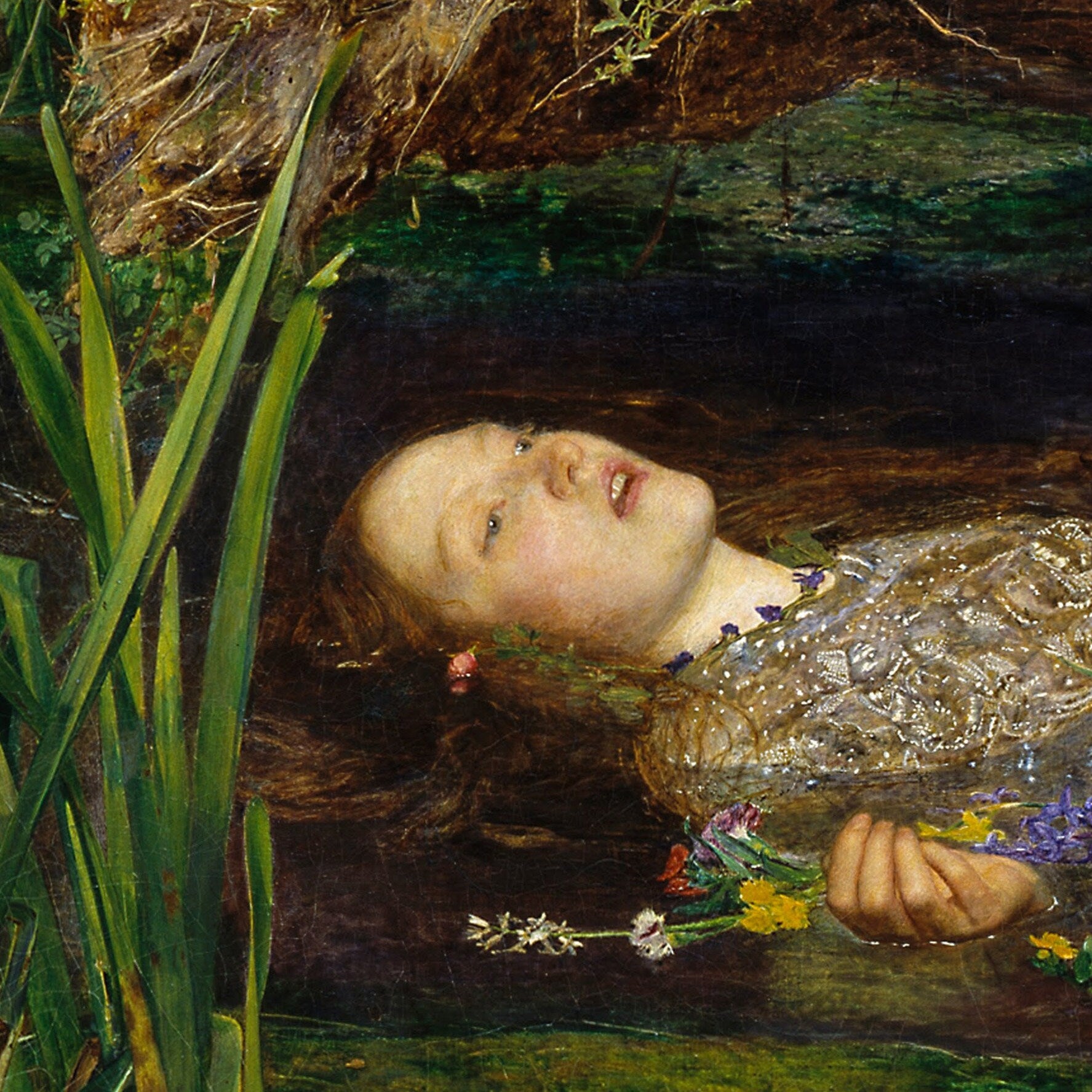 Ophelia by John Everett Millais, 3d Printed with texture and brush strokes looks like original oil painting.