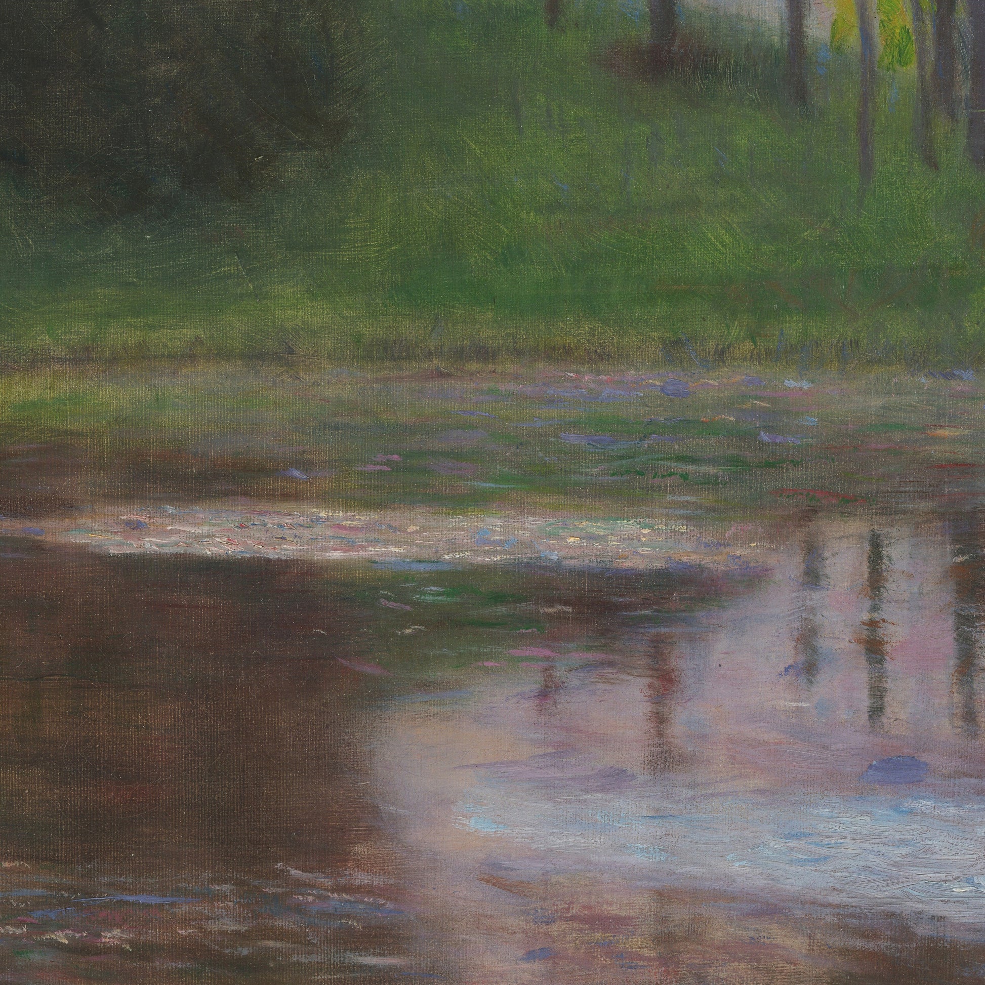 A Morning by the Pond by Gustav Klimt, 3d Printed with texture and brush strokes looks like original oil painting.