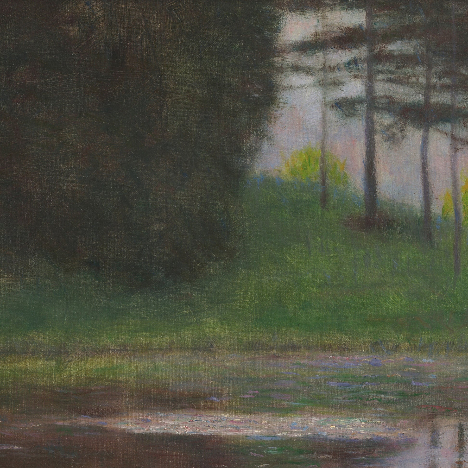 A Morning by the Pond by Gustav Klimt, 3d Printed with texture and brush strokes looks like original oil painting.