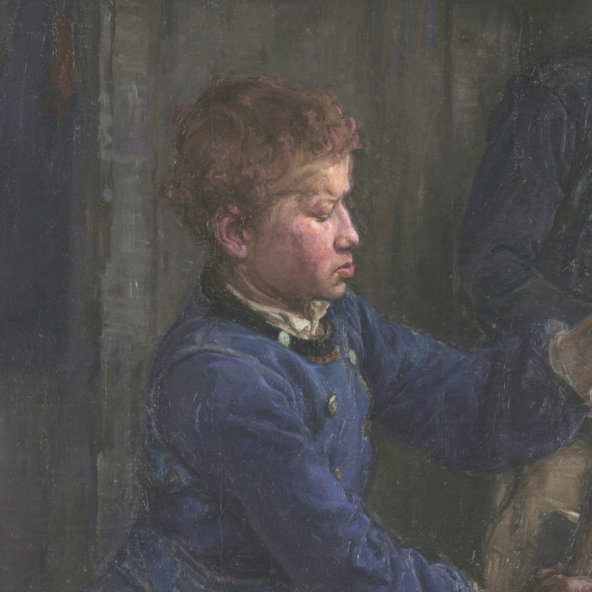 The Whistling Boy 3D Print: Frank Duveneck Textured Oil Painting Replica