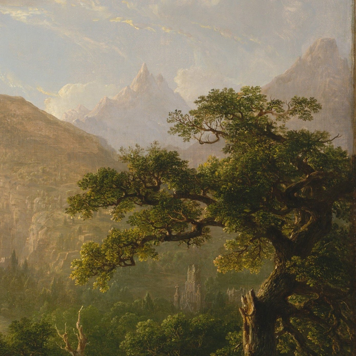 Landscape Scene from Thanatopsis by Asher Brown Durand, 3d Printed with texture and brush strokes looks like original oil painting.