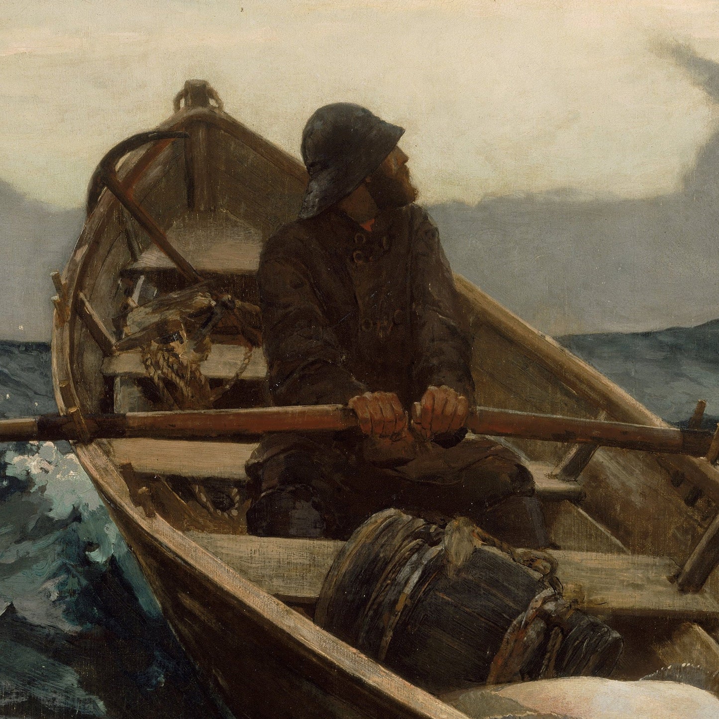 The Fog Warning by Winslow Homer, 3d Printed with texture and brush strokes looks like original oil painting