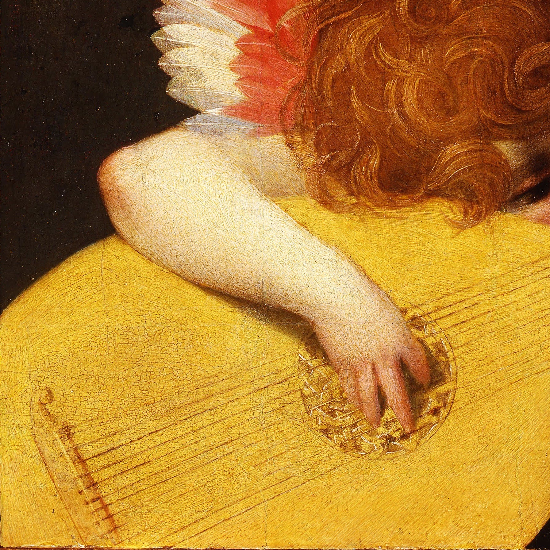 Musical Angel by Rosso Fiorentino, 3d Printed with texture and brush strokes looks like original oil painting.