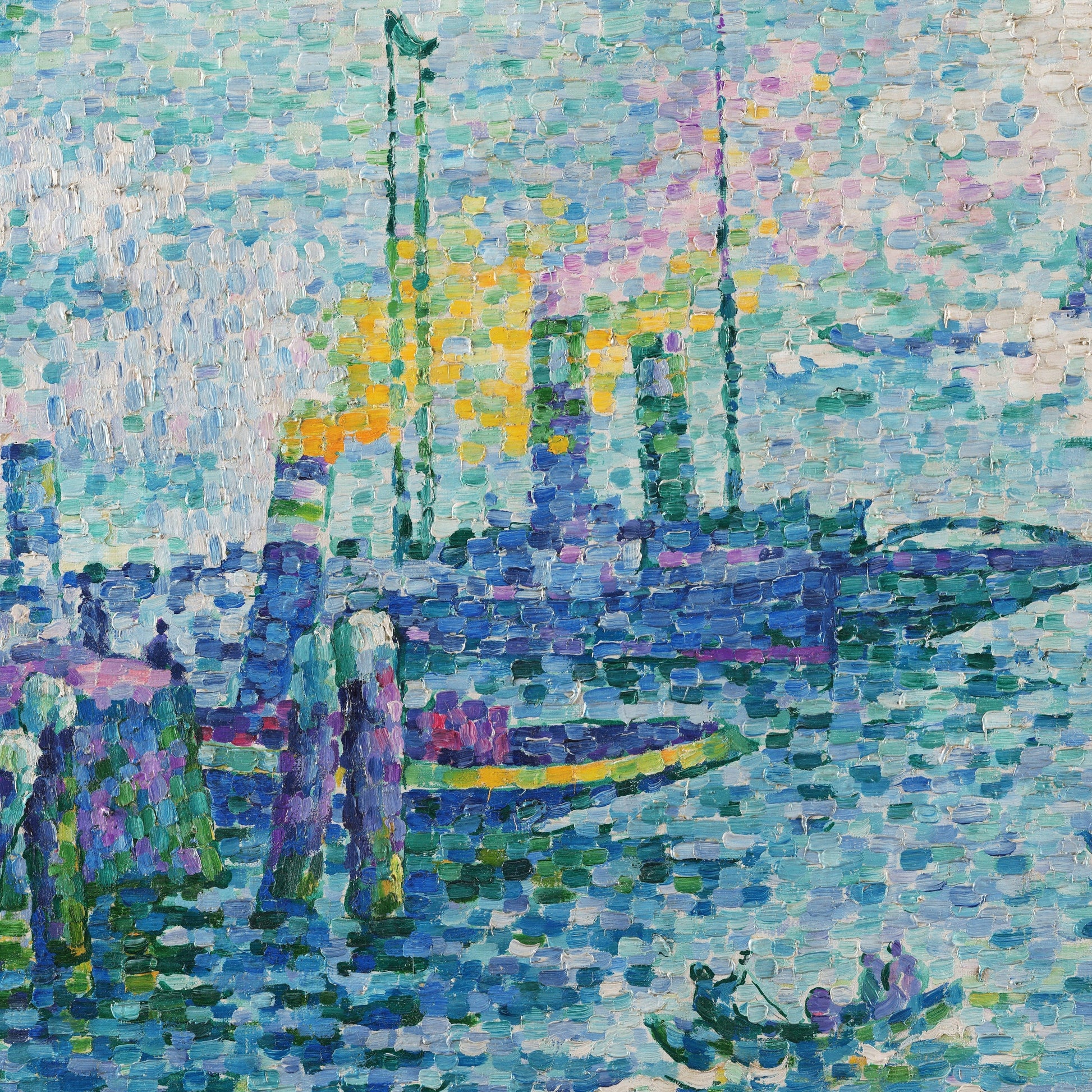 The Port of Rotterdam by Paul Signac, 3d Printed with texture and brush strokes looks like original oil painting.