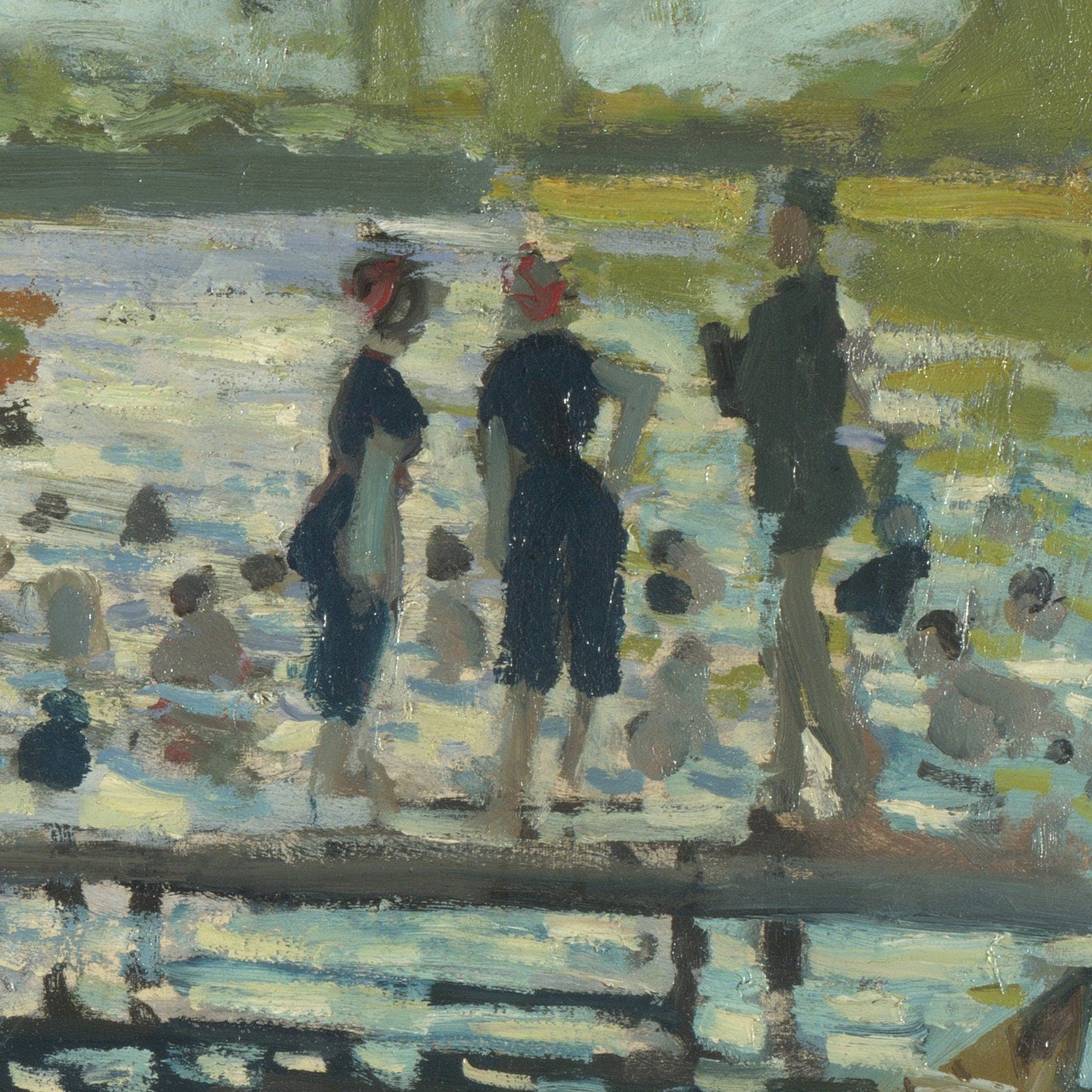 Monet - Bathers at La Grenouillere - 3D Printed Textured Oil Painting
