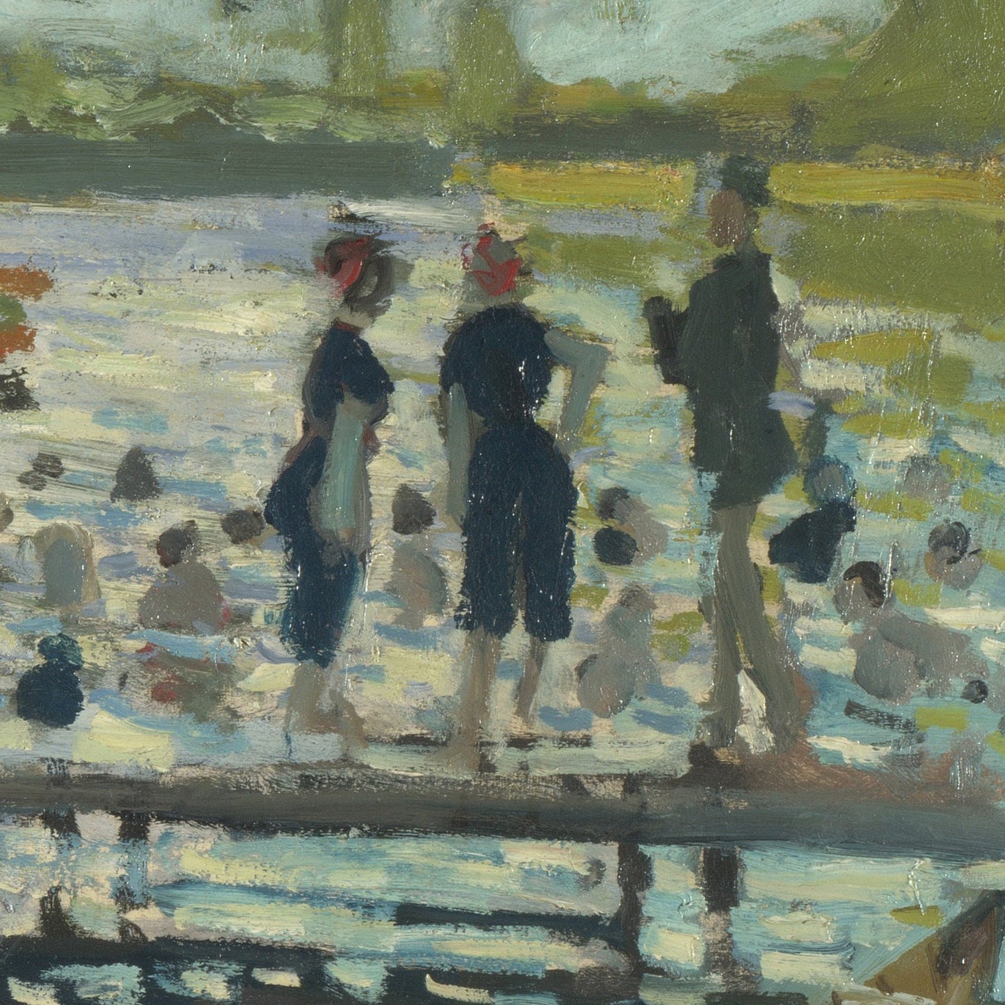 Bathers at La Grenouillere by Claude Monet, 3d Printed with texture and brush strokes looks like original oil painting.