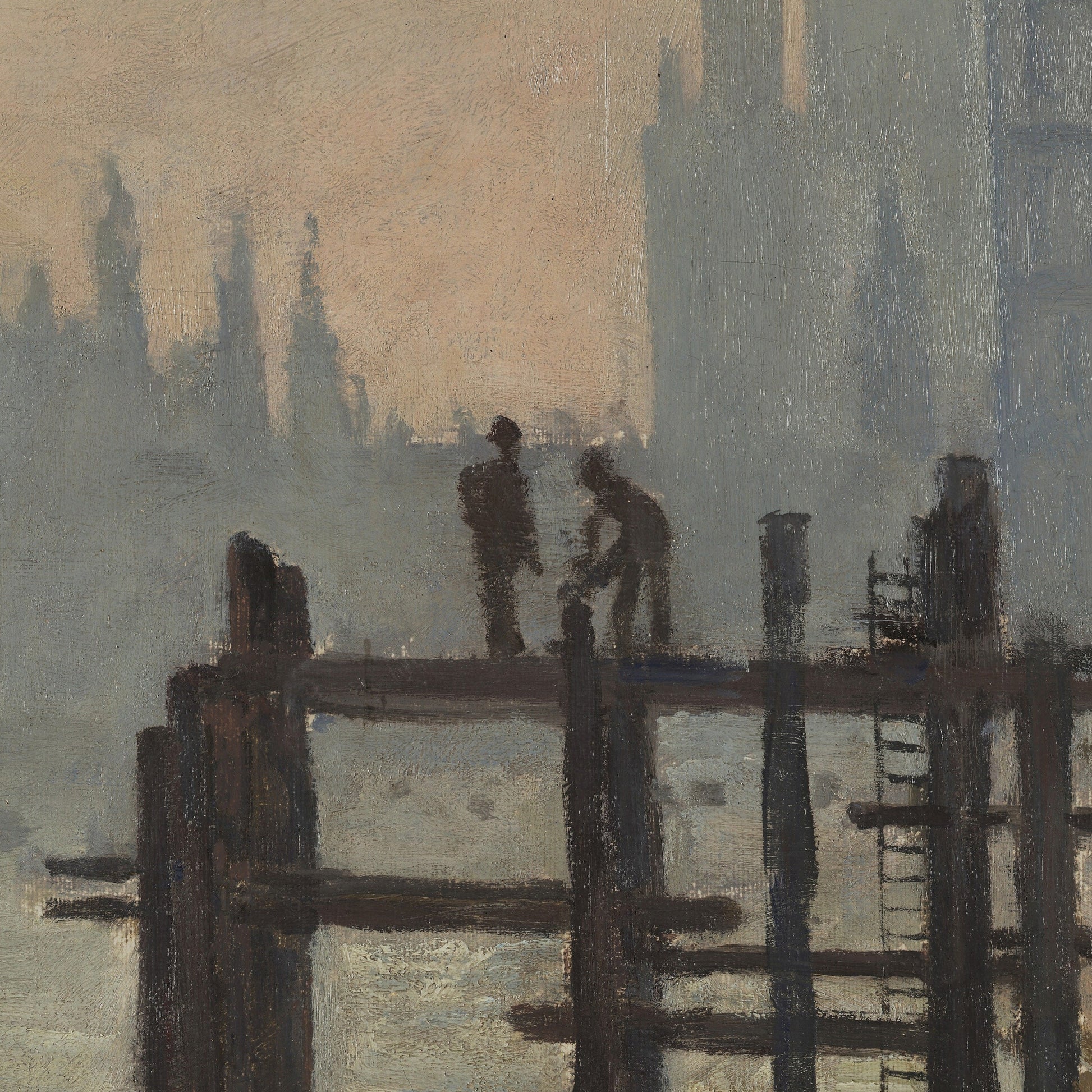 The Thames below Westminster by Claude Monet, 3d Printed with texture and brush strokes looks like original oil painting.