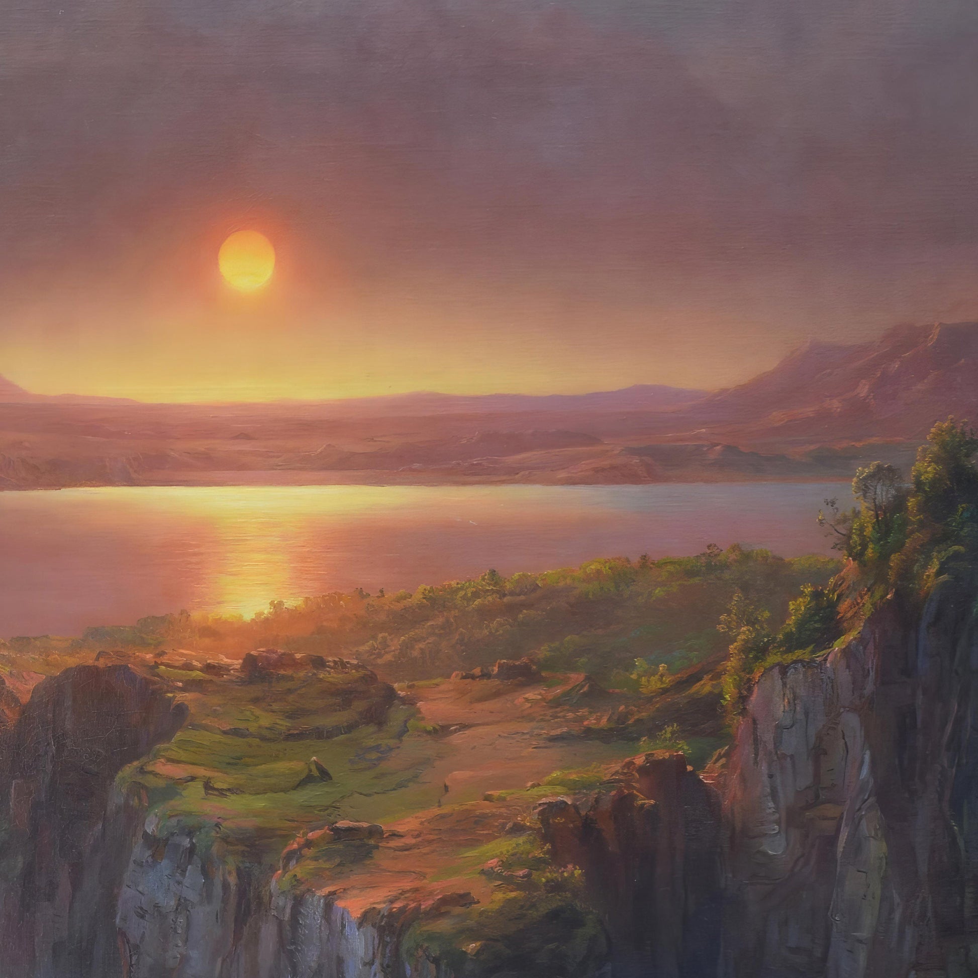 Cotopaxi Sunset Art Print: 3D Textured Oil Painting Reproduction