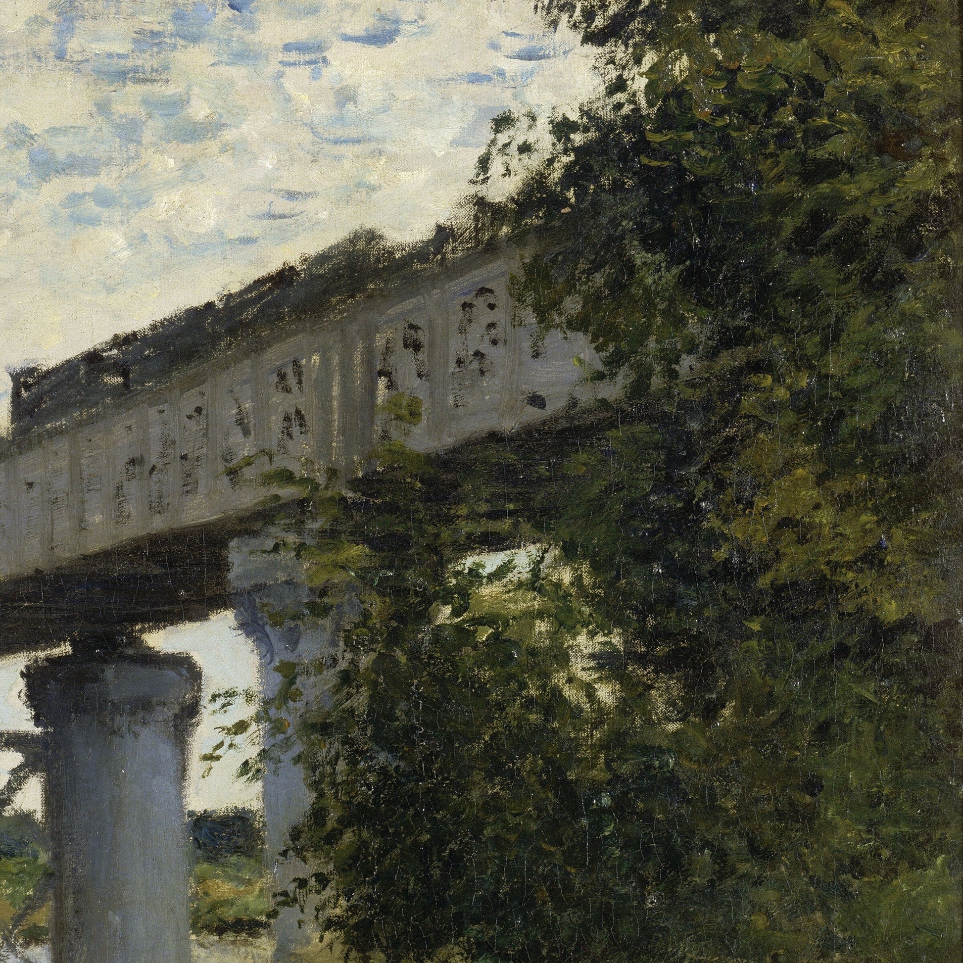 The Railroad bridge in Argenteuil by Claude Monet, 3d Printed with texture and brush strokes looks like original oil painting.