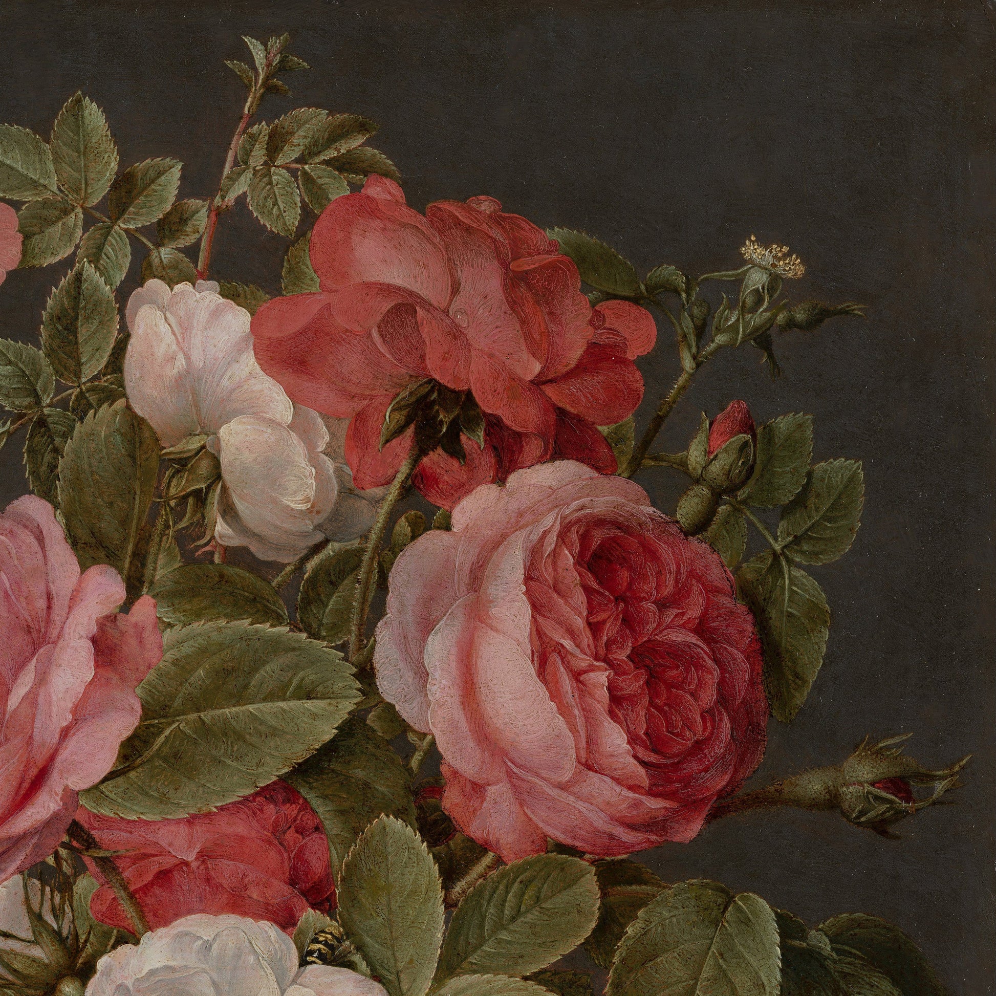 Roses in Glass Vase 3D Print: Jacob Van Hulsdonck Oil Painting Reproduction