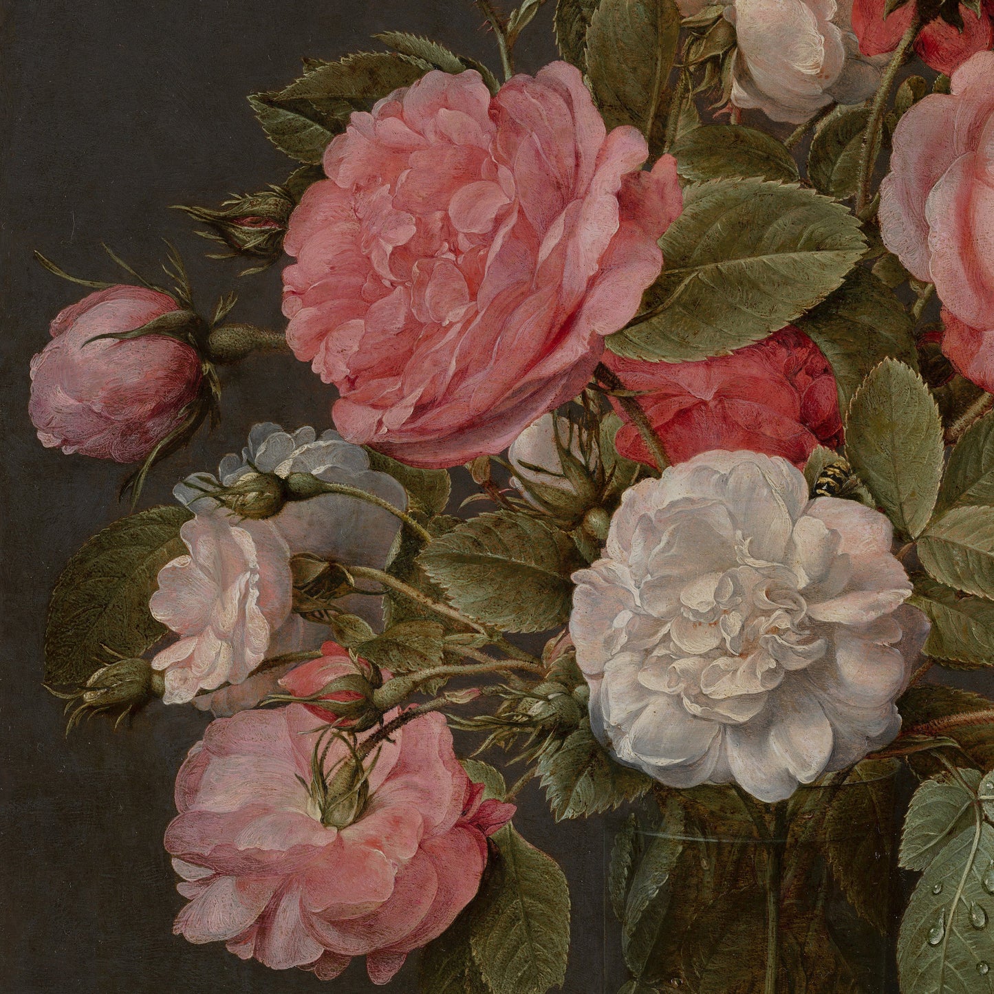 Roses in Glass Vase 3D Print: Jacob Van Hulsdonck Oil Painting Reproduction