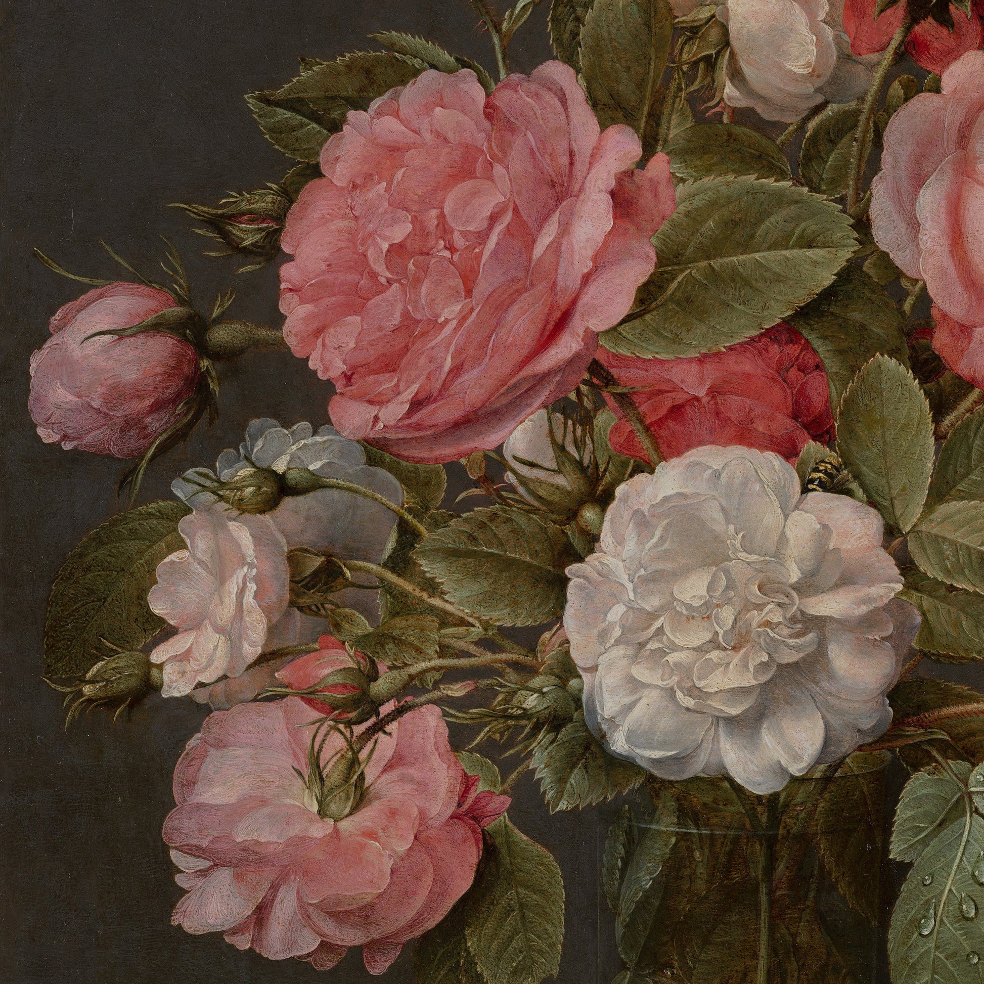 Roses in Glass Vase 3D Print: Jacob Van Hulsdonck Oil Painting Reproduction