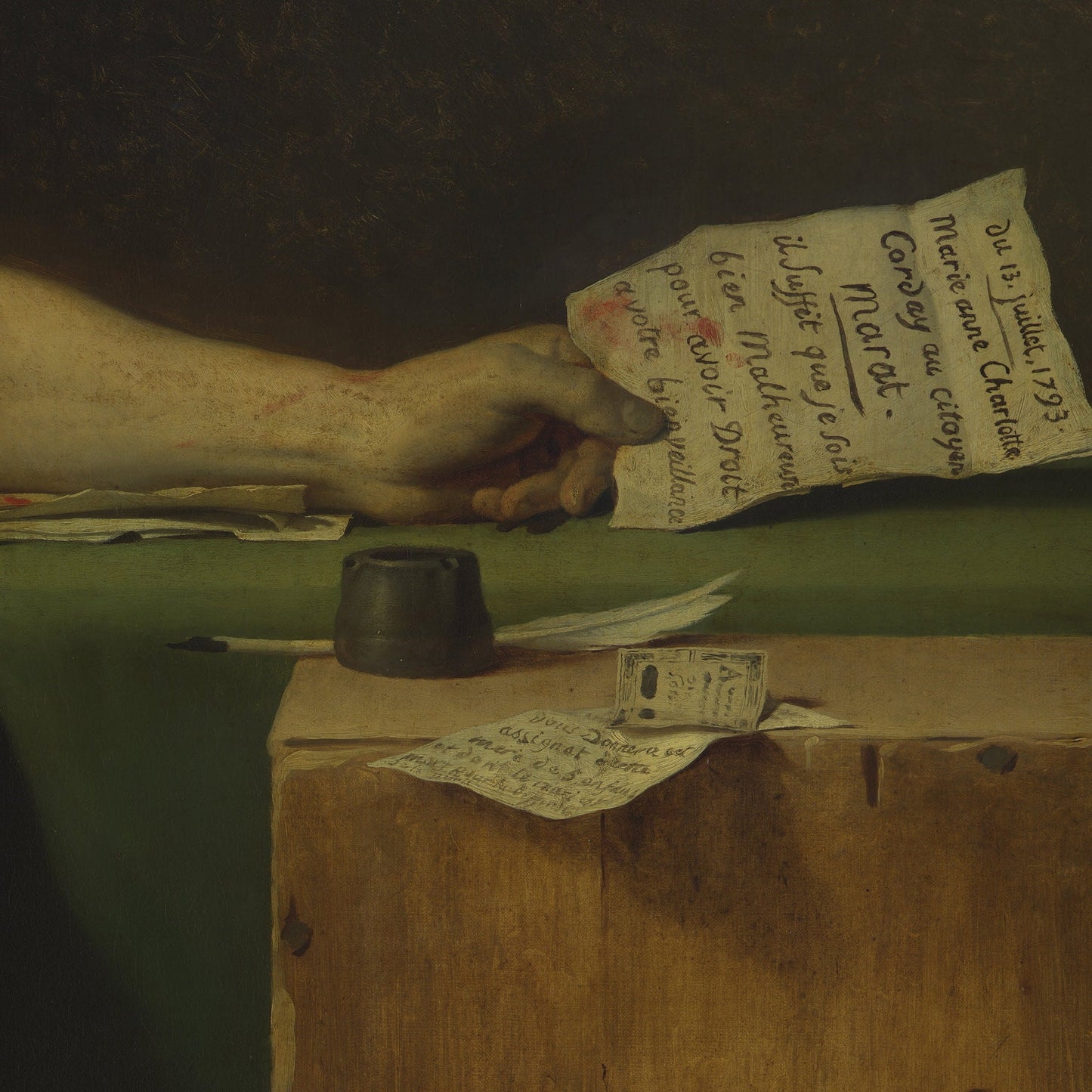 Marat Assassinated 3D Print: Jacques Louis David Textured Oil Painting