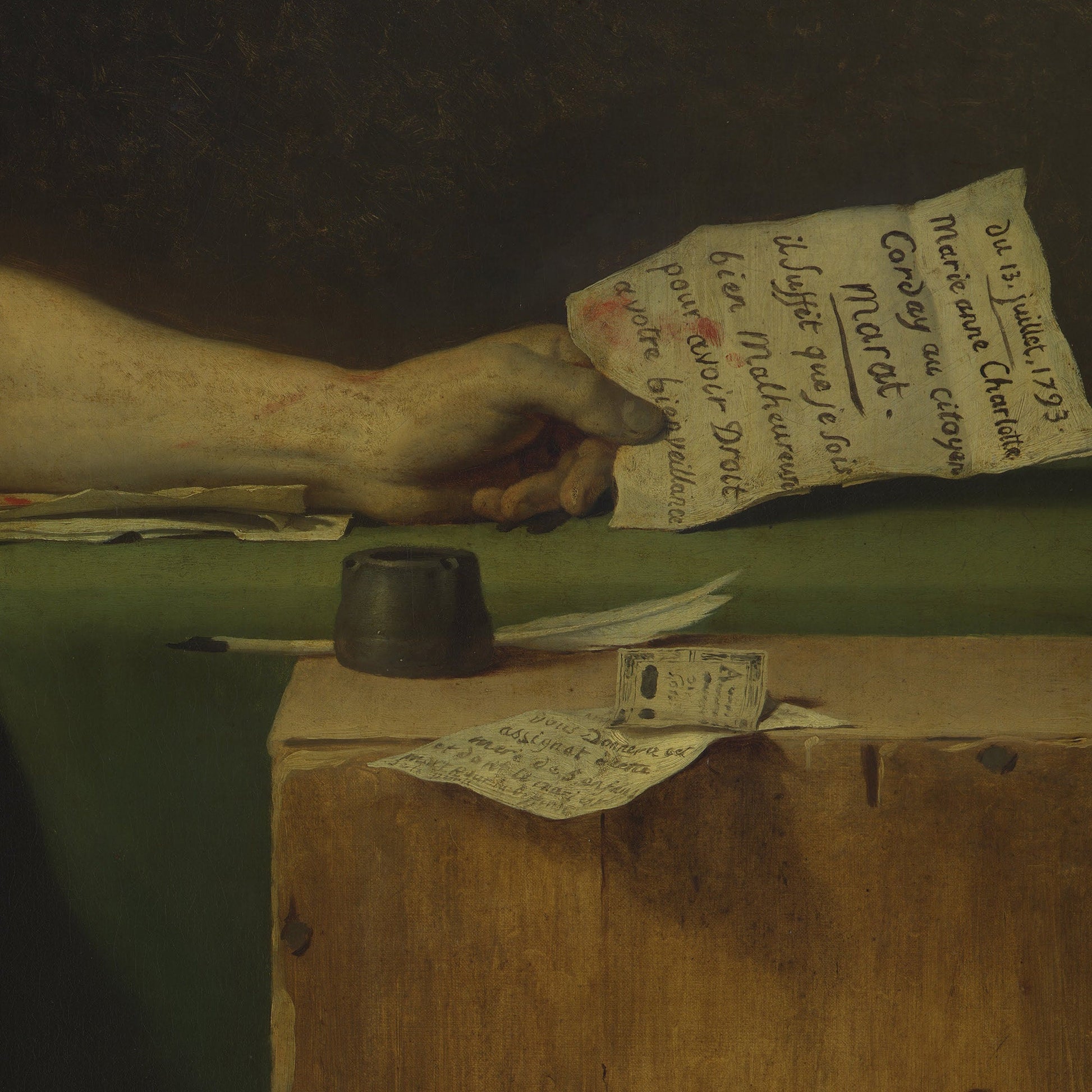 Marat Assassinated 3D Print: Jacques Louis David Textured Oil Painting