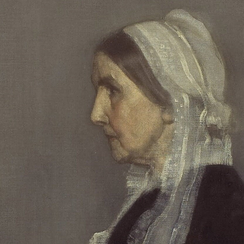 Portrait of the Artist's Mother by James Abbott McNeill Whistler, 3d Printed with texture and brush strokes looks like original.