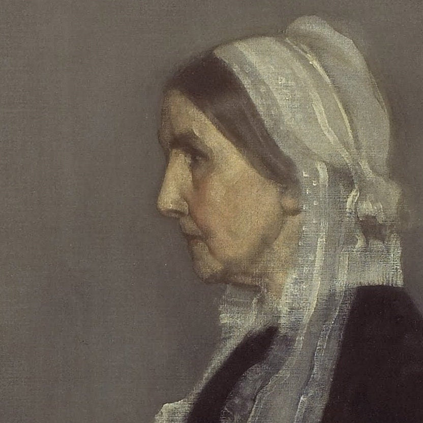 Whistler's Mother Print: 3D Textured Oil Painting Reproduction