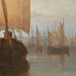 Dort or Dordrecht by J.M.W Turner, 3d Printed with texture and brush strokes looks like original oil painting.