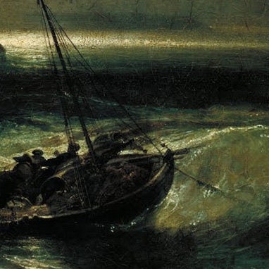 Fishermen at Sea by J.M.W Turner, 3d Printed with texture and brush strokes looks like original oil painting.