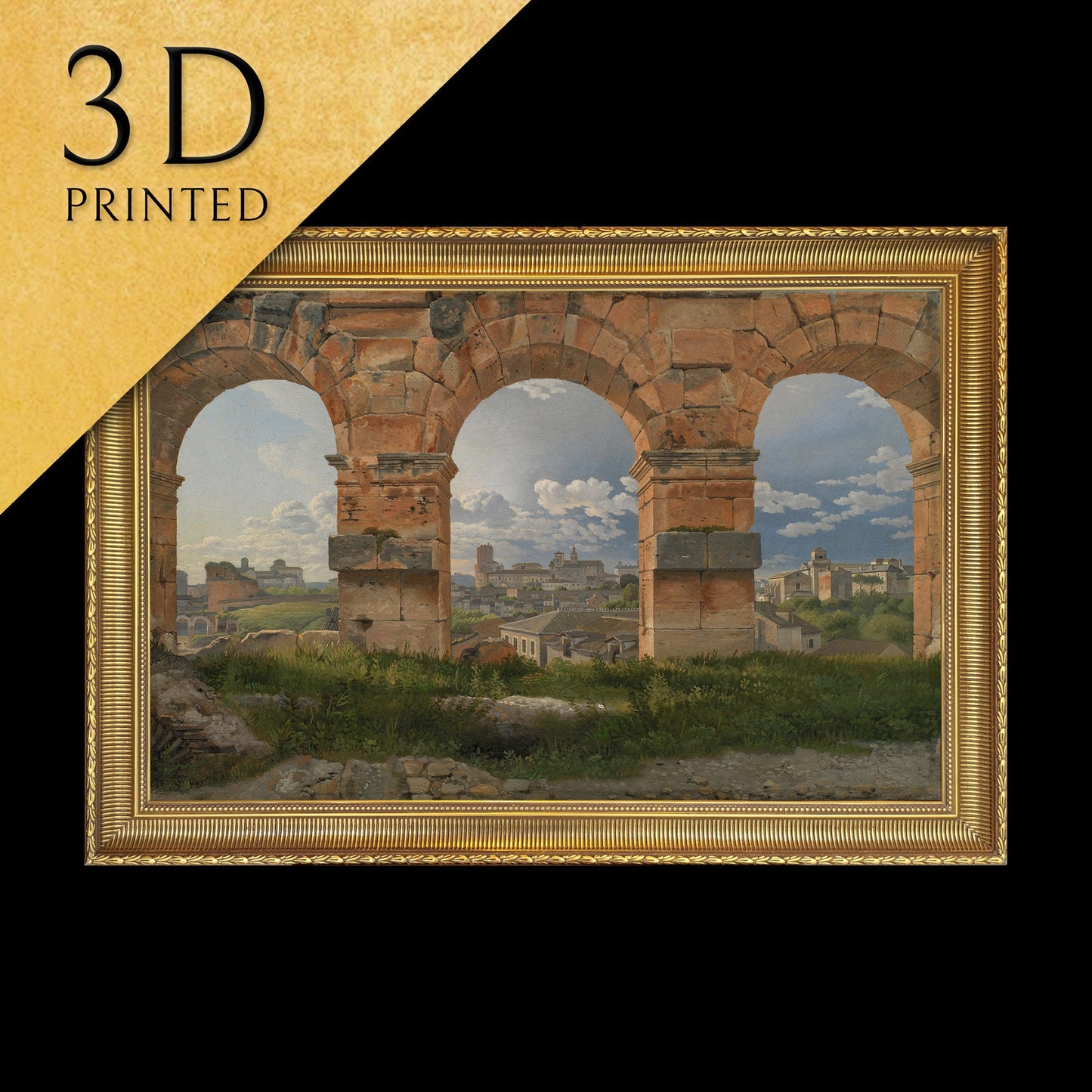 A View Through Three Arches by Christoffer Wilhelm, 3d Printed with texture and brush strokes looks like original oil painting