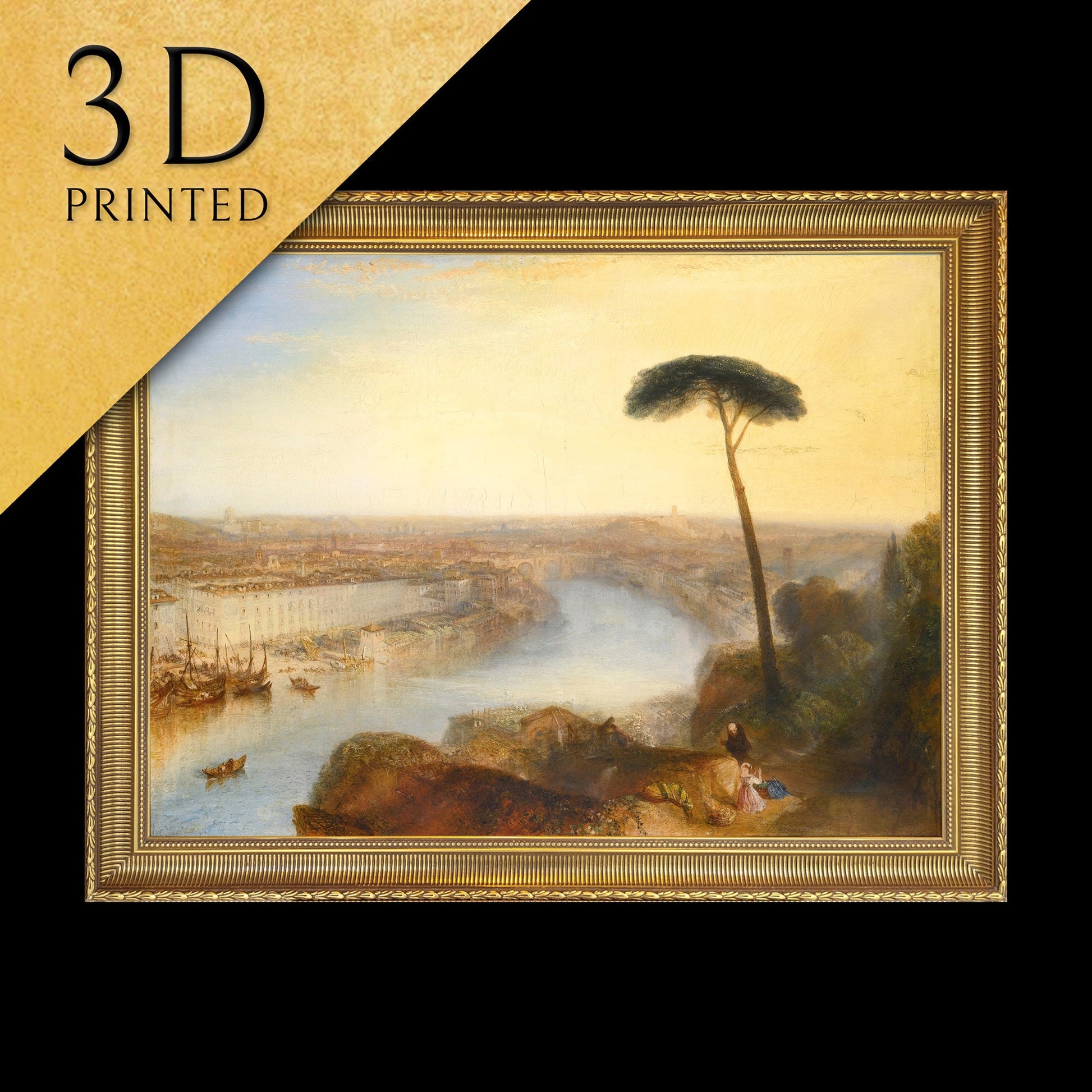 Rome From Mount Aventine by J.M.W Turner, 3d Printed with texture and brush strokes looks like original oil painting.