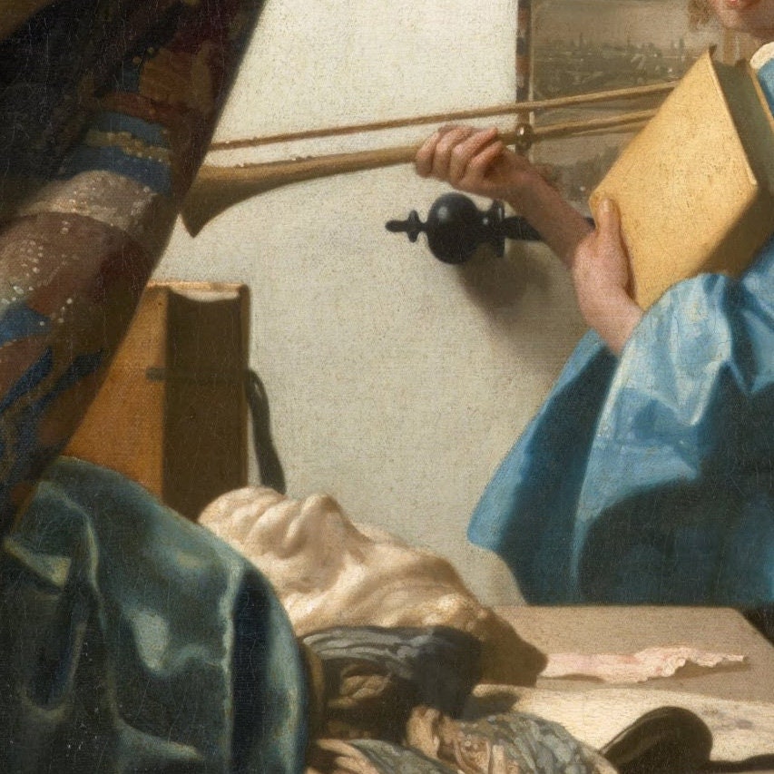 The Art of Painting by Johannes Vermeer, 3d Printed with texture and brush strokes looks like original oil painting