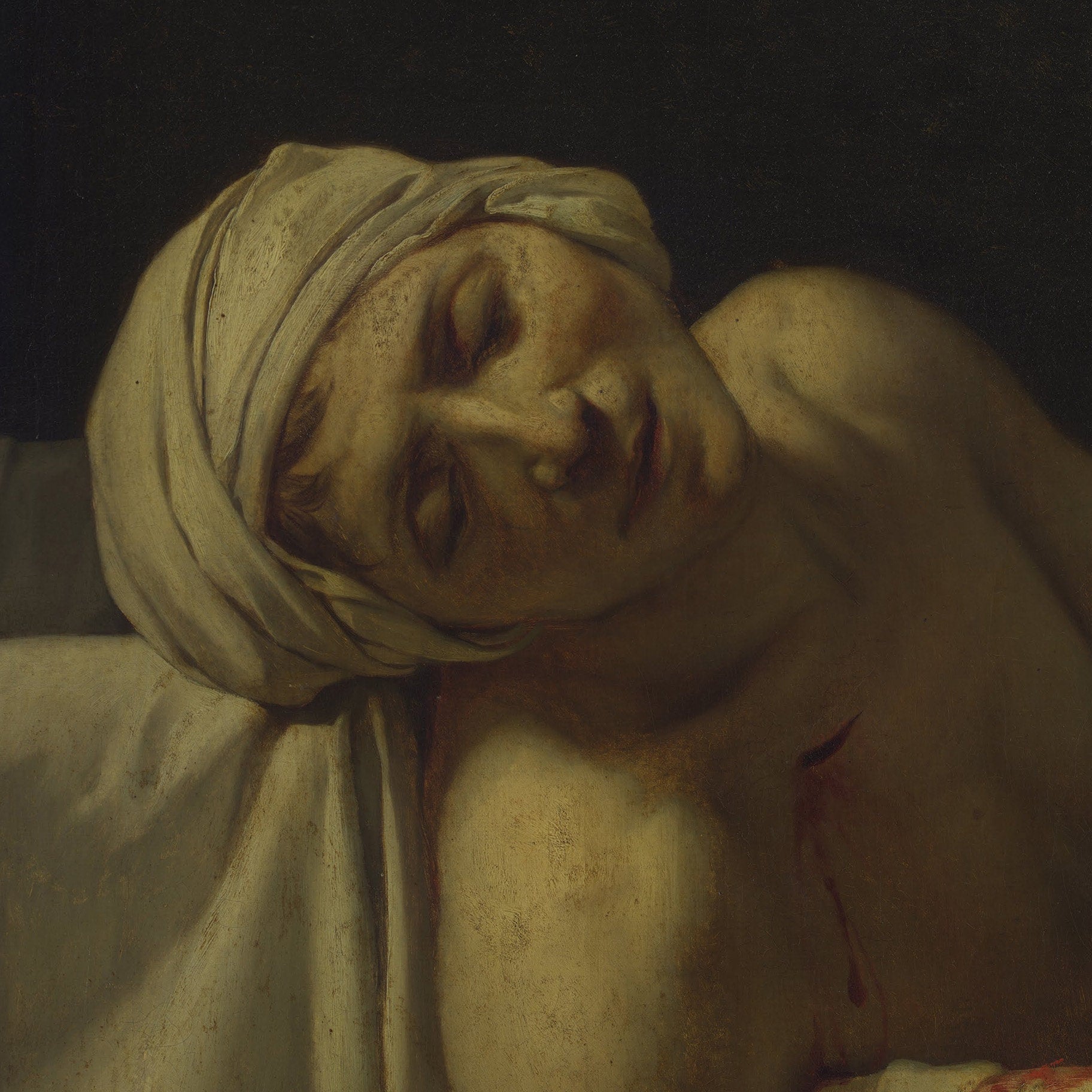 Marat Assassinated 3D Print: Jacques Louis David Textured Oil Painting