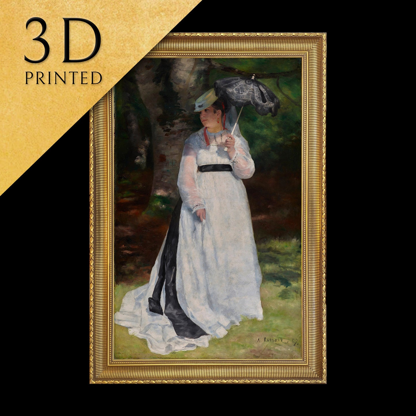 Lise by Pierre Auguste Renoir, 3d Printed with texture and brush strokes looks like original oil painting.