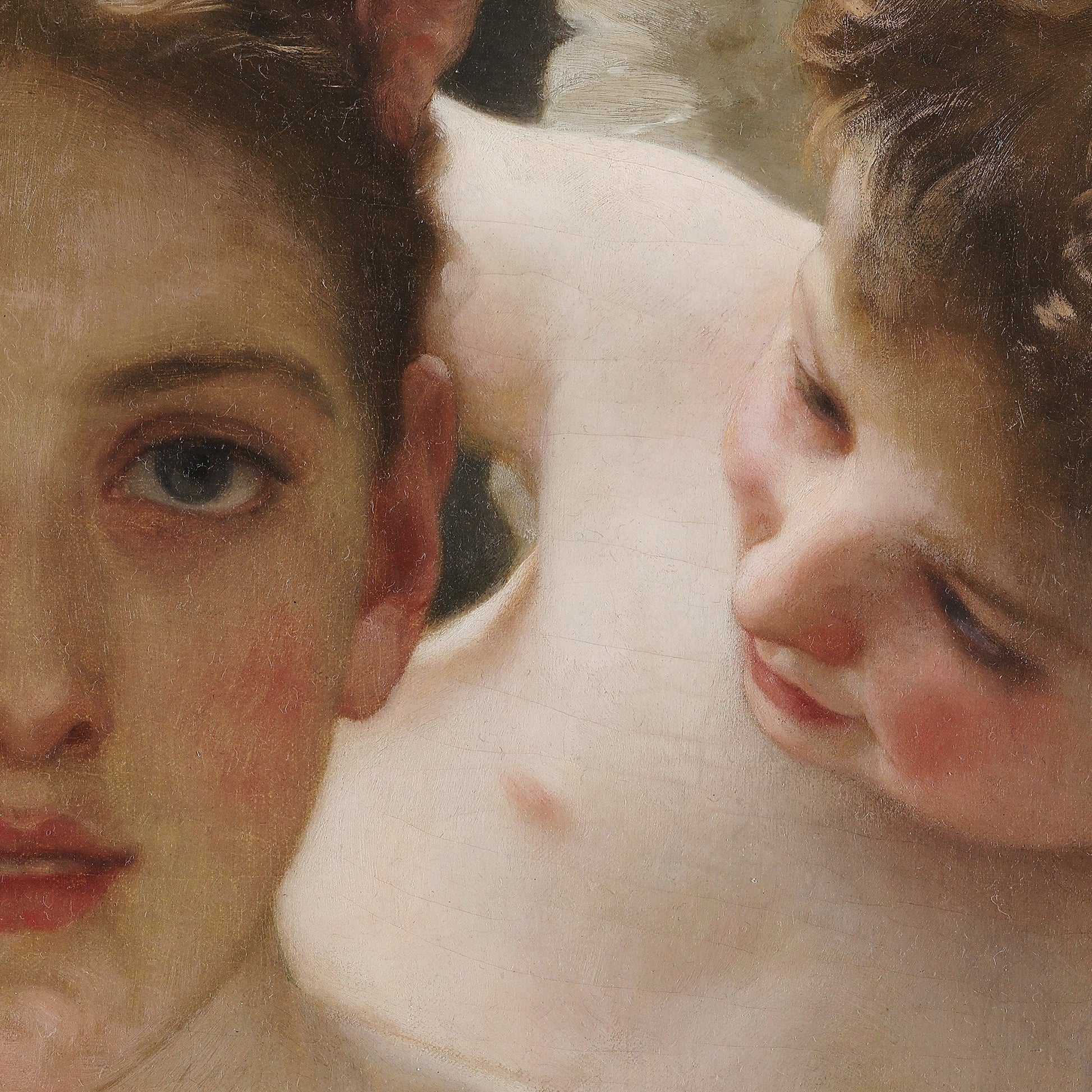 Bouguereau's Whisperings of Love: 3D Textured Art Print