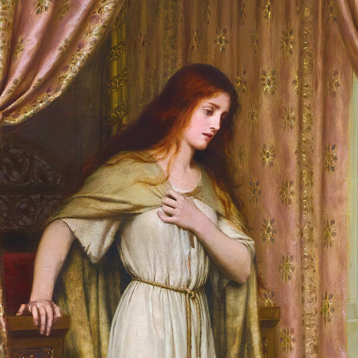 A King And A Beggar Maid 3D Print: Edmund Blair Leighton Textured Painting