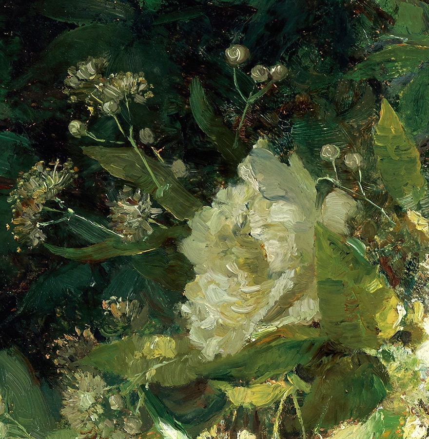 Marie Egner 'In der Laube' 3D Textured Print: Floral Still Life
