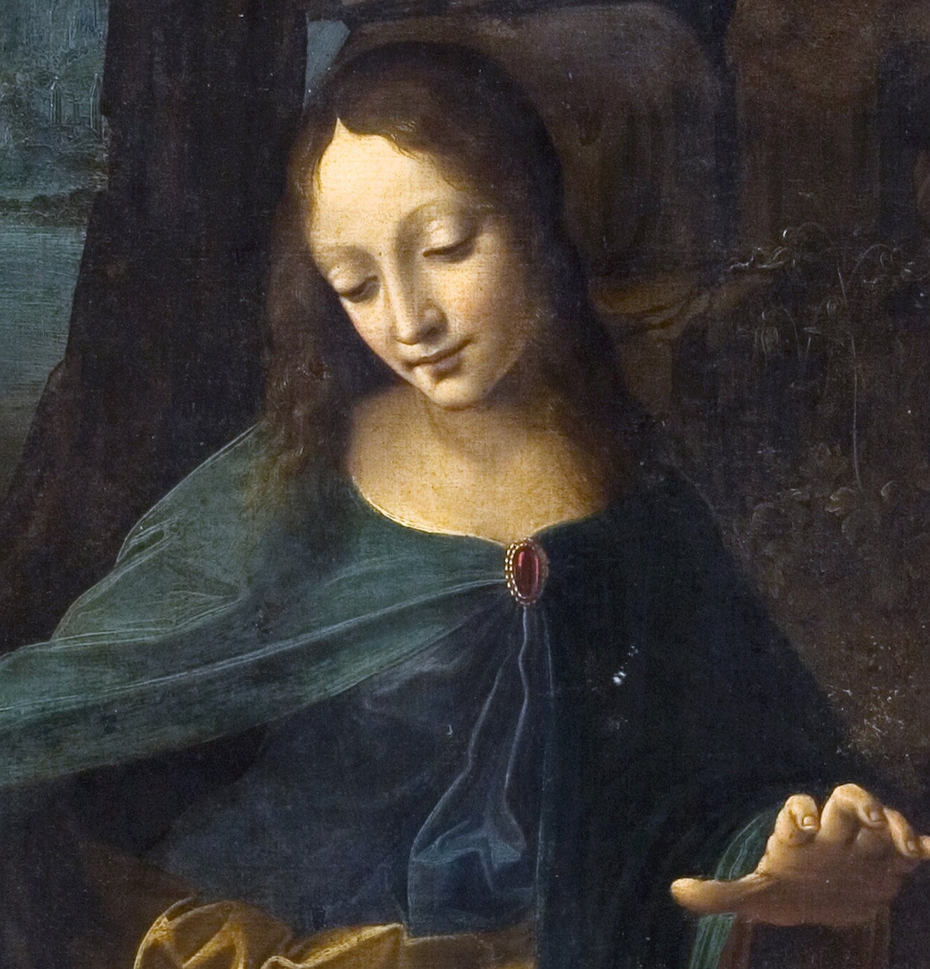 The Virgin of the Rocks 3D Print: Leonardo Da Vinci Textured Oil Painting