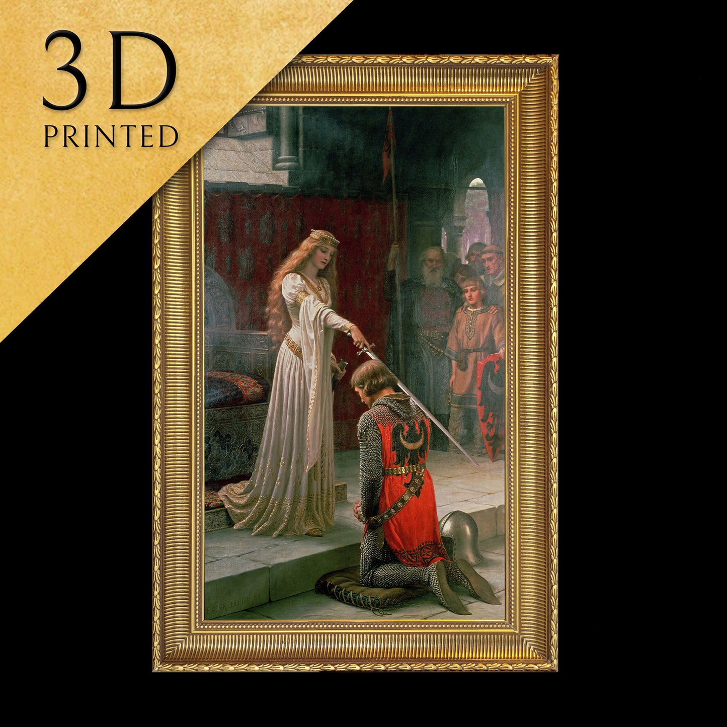 The Accolade by Edmund Blair , 3d Printed with texture and brush strokes looks like original oil painting.