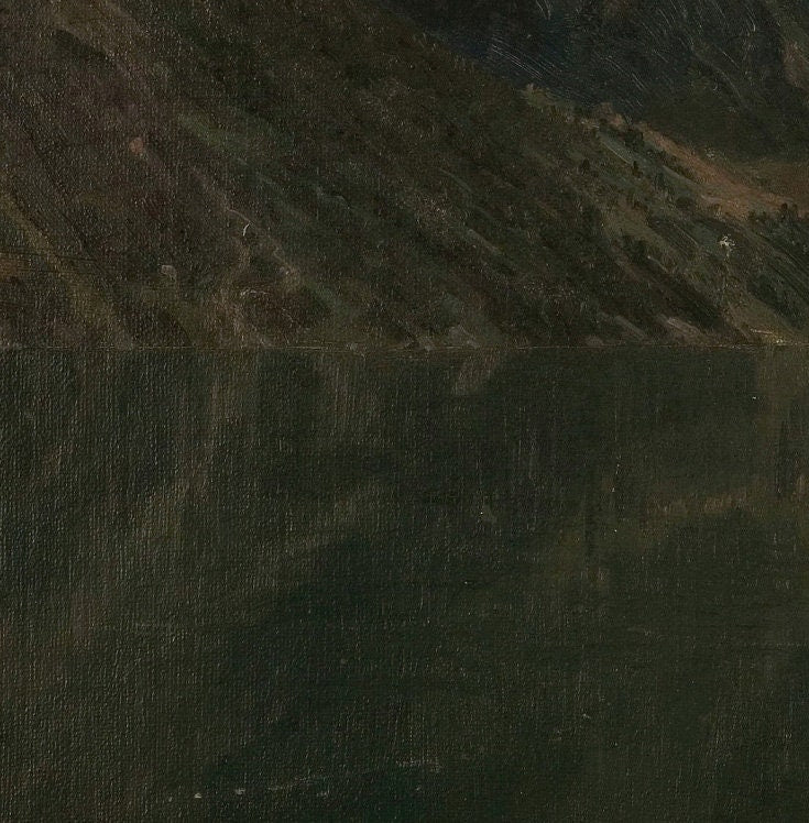 Amaldus Nielsen Painting: Fjærland Norway Landscape, 3D Printed Texture